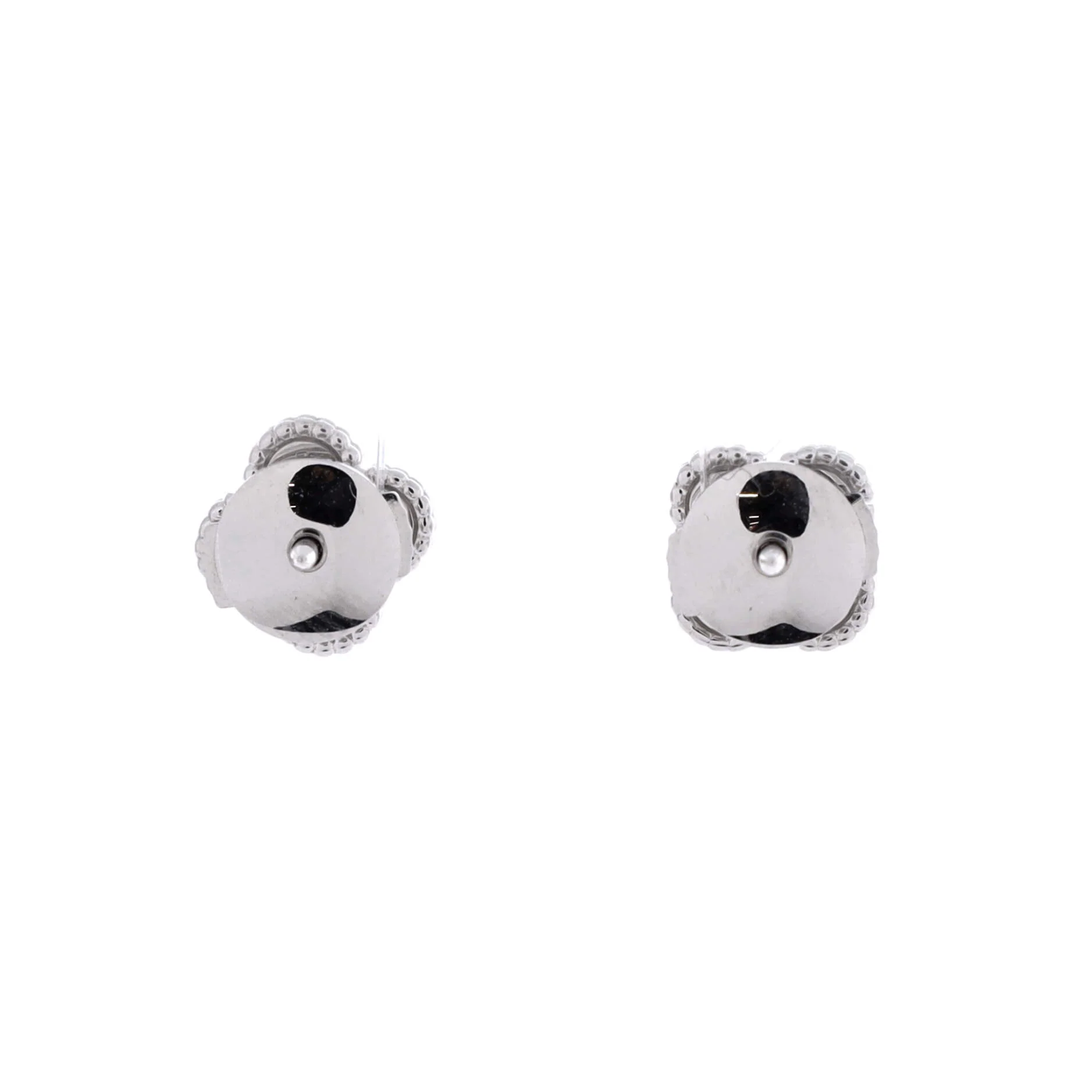 Sweet Alhambra Stud Earrings 18K White Gold and Mother of Pearl - Image 3