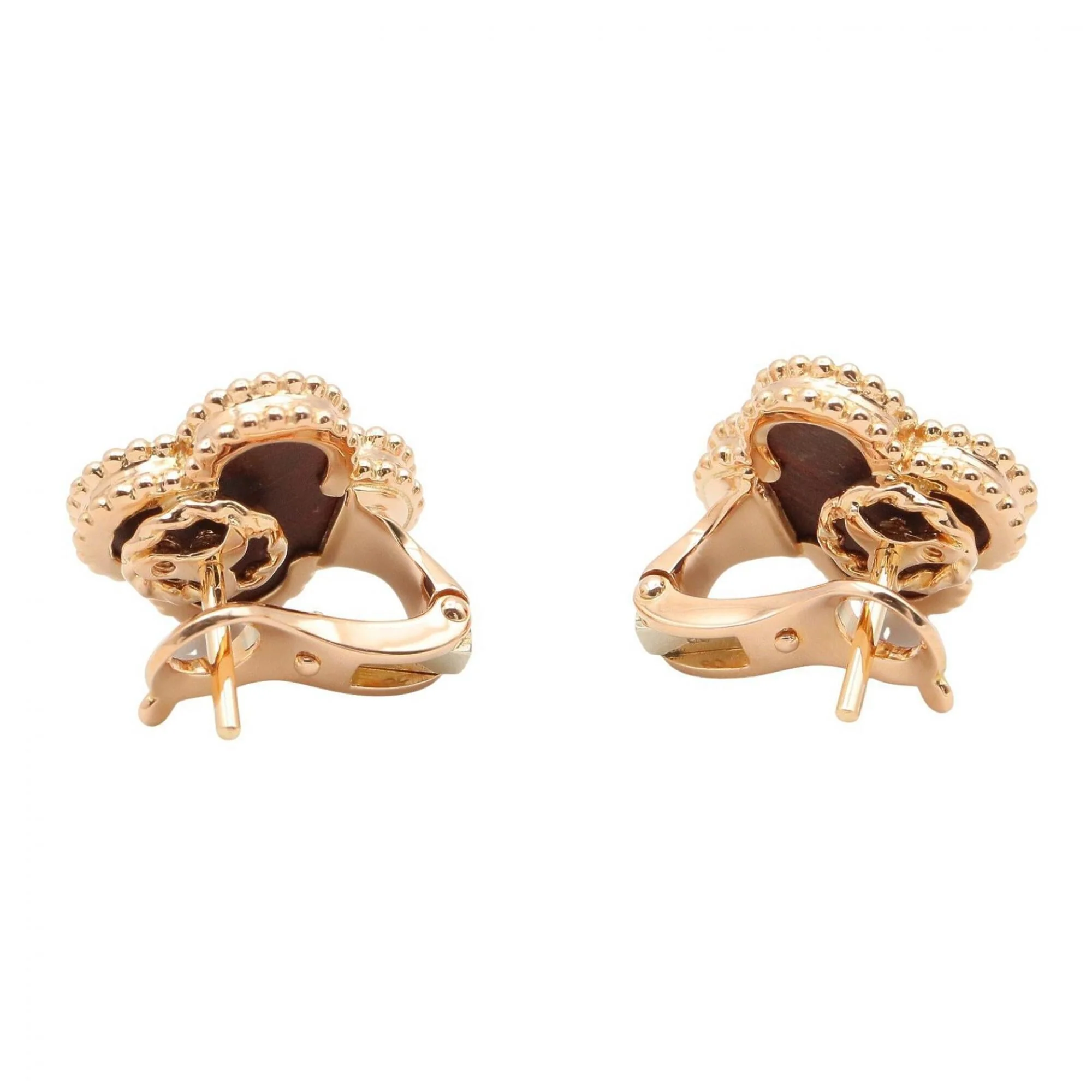 Vintage Alhambra Earrings 18K Rose Gold and Onyx 18K Rose Gold - Image 2