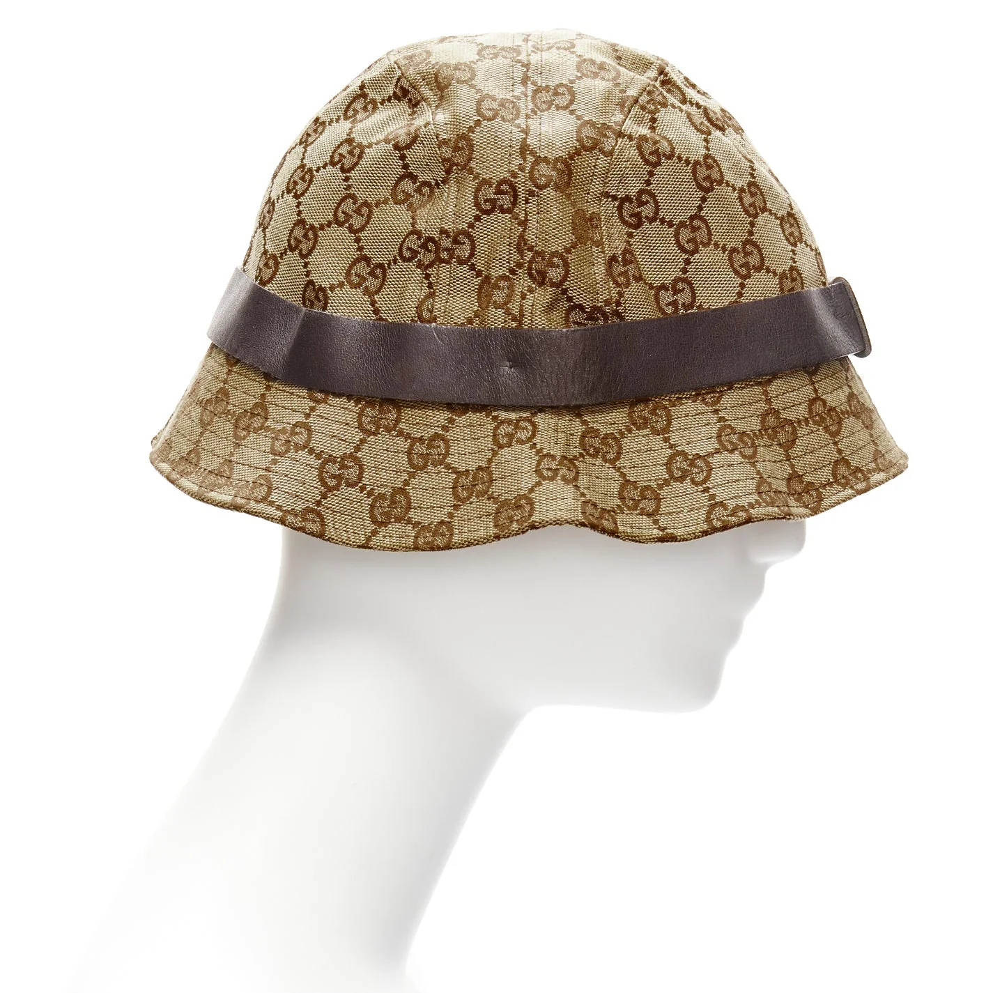 Gucci GG monogram leather trim bucket hat - Image 10