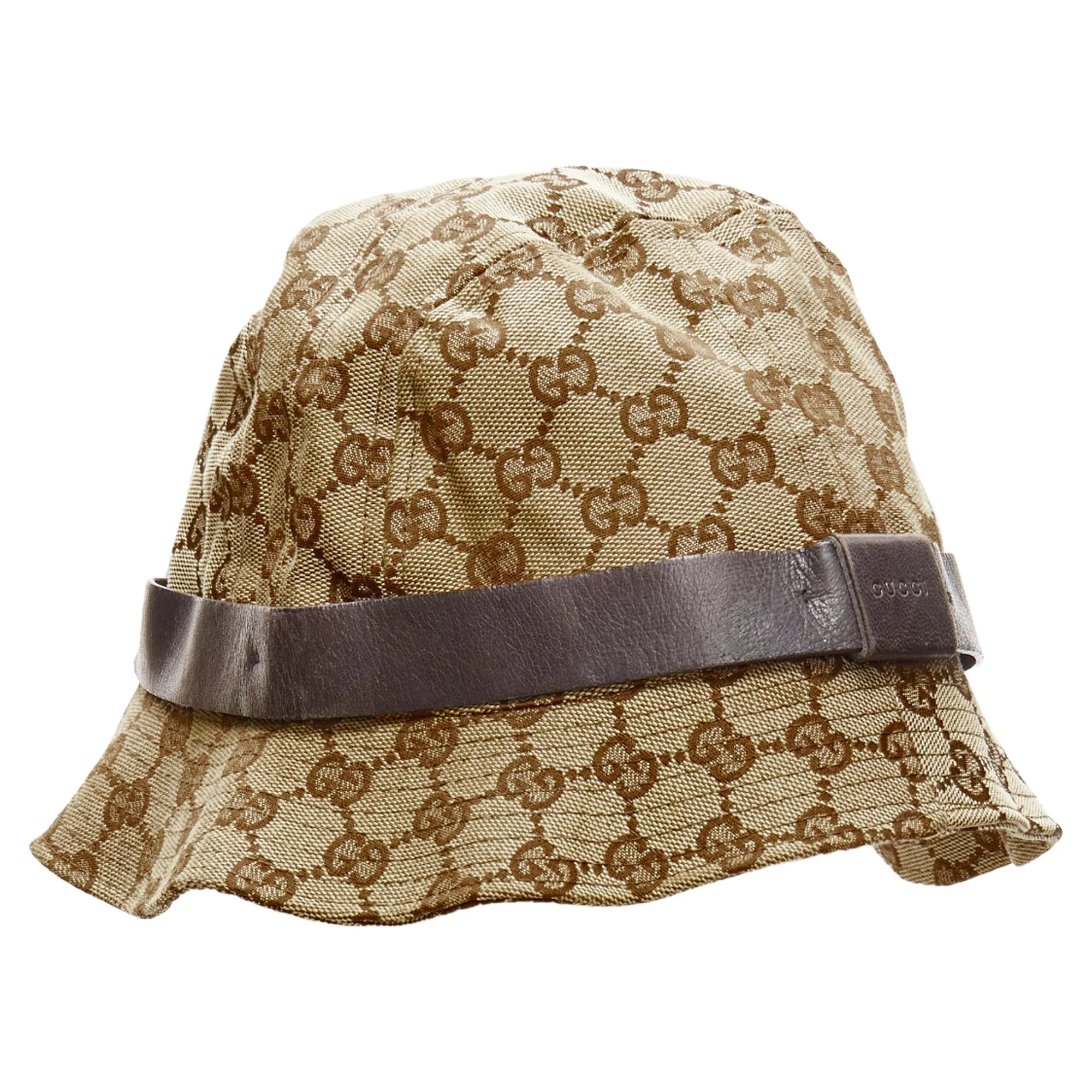 Gucci GG monogram leather trim bucket hat - Image 3