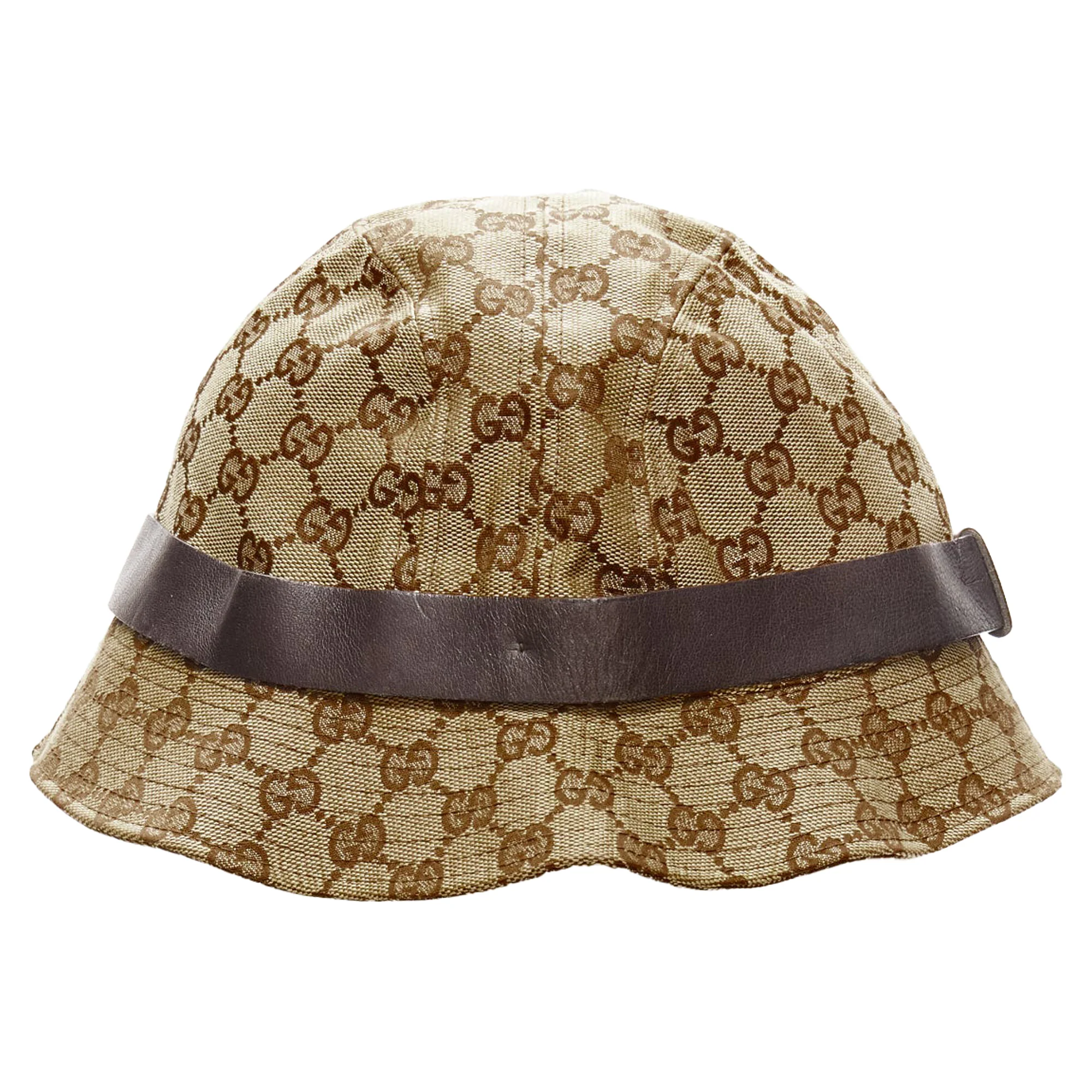 Gucci GG monogram leather trim bucket hat - Image 4