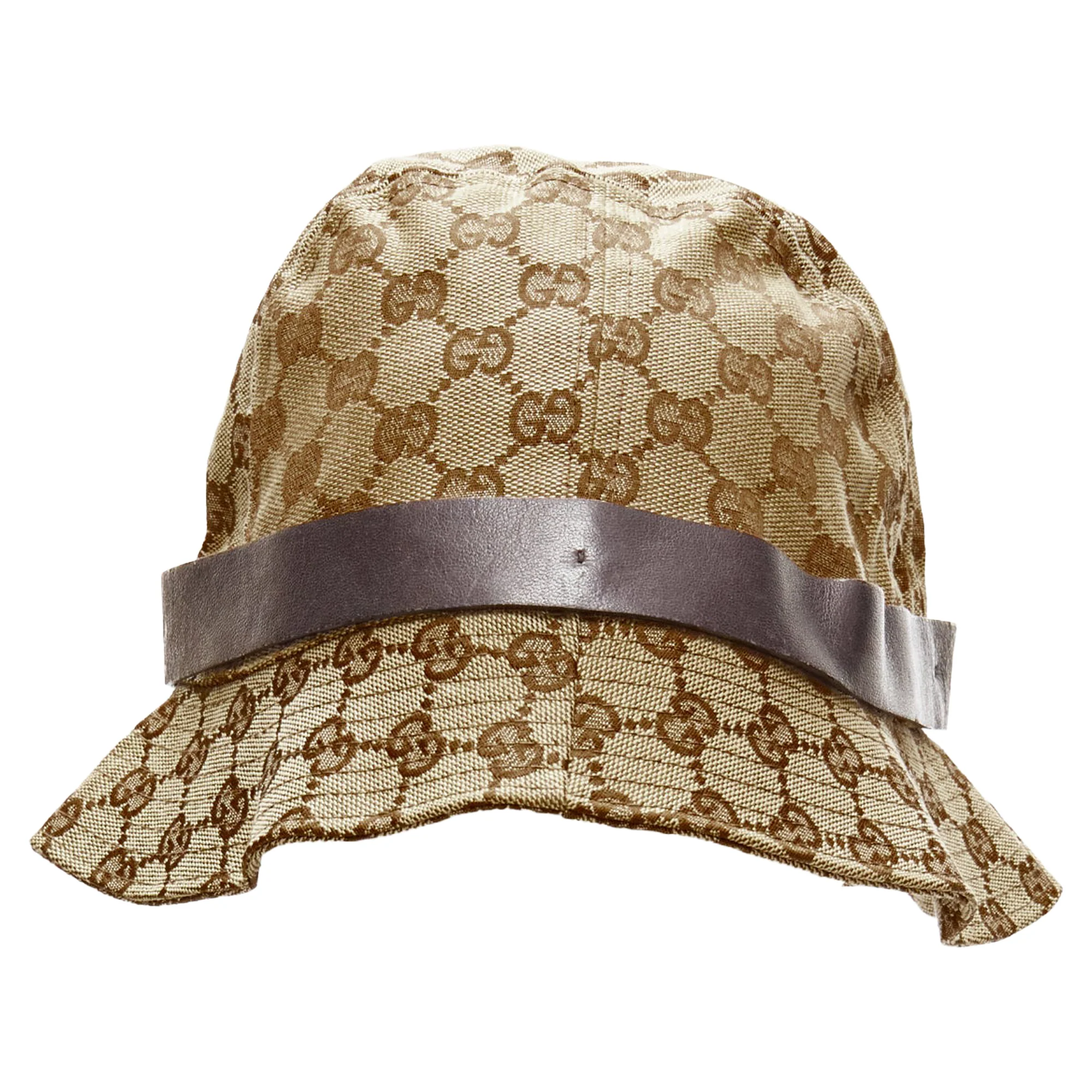 Gucci GG monogram leather trim bucket hat - Image 5