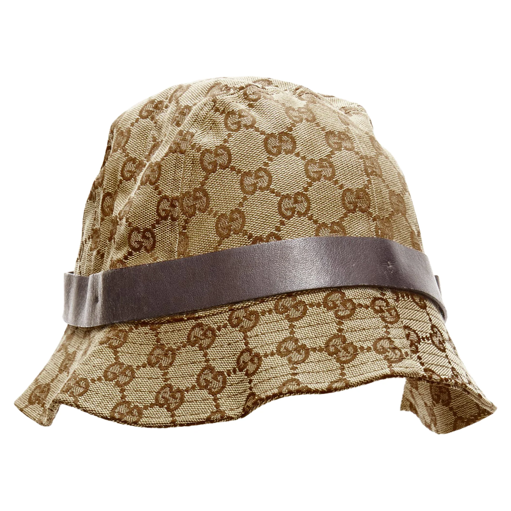 Gucci GG monogram leather trim bucket hat - Image 6