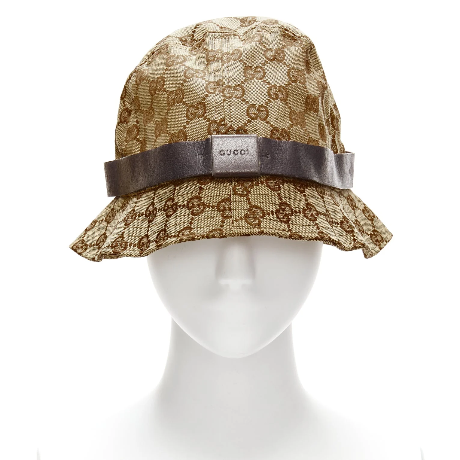 Gucci GG monogram leather trim bucket hat - Image 7