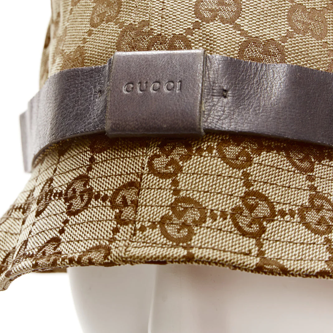 Gucci GG monogram leather trim bucket hat - Image 8