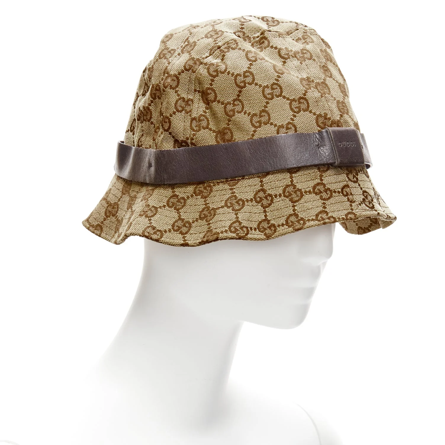 Gucci GG monogram leather trim bucket hat - Image 9