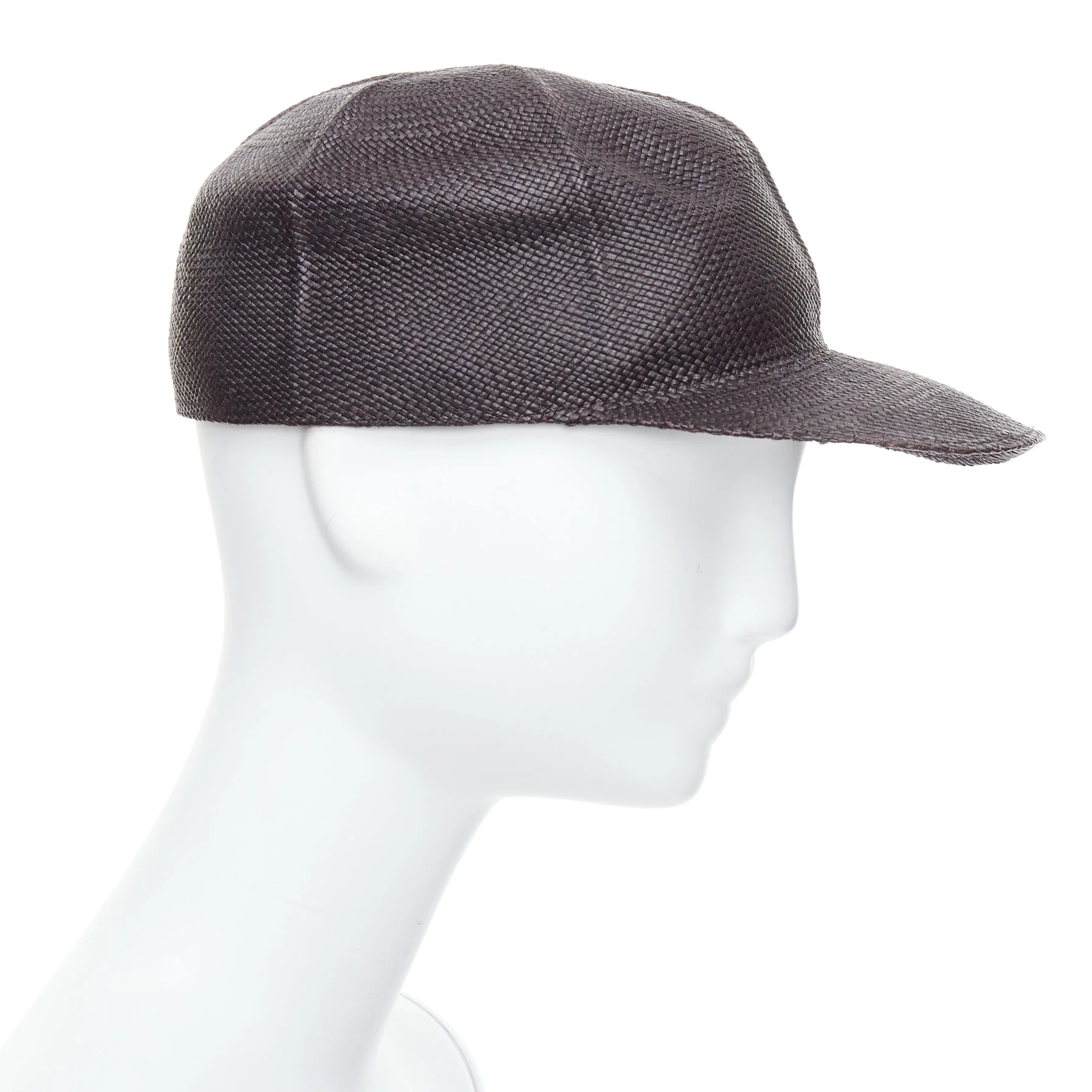 Hermes Riley Panama Straw Silver Logo Cotton Lined Cap Hat - Image 10