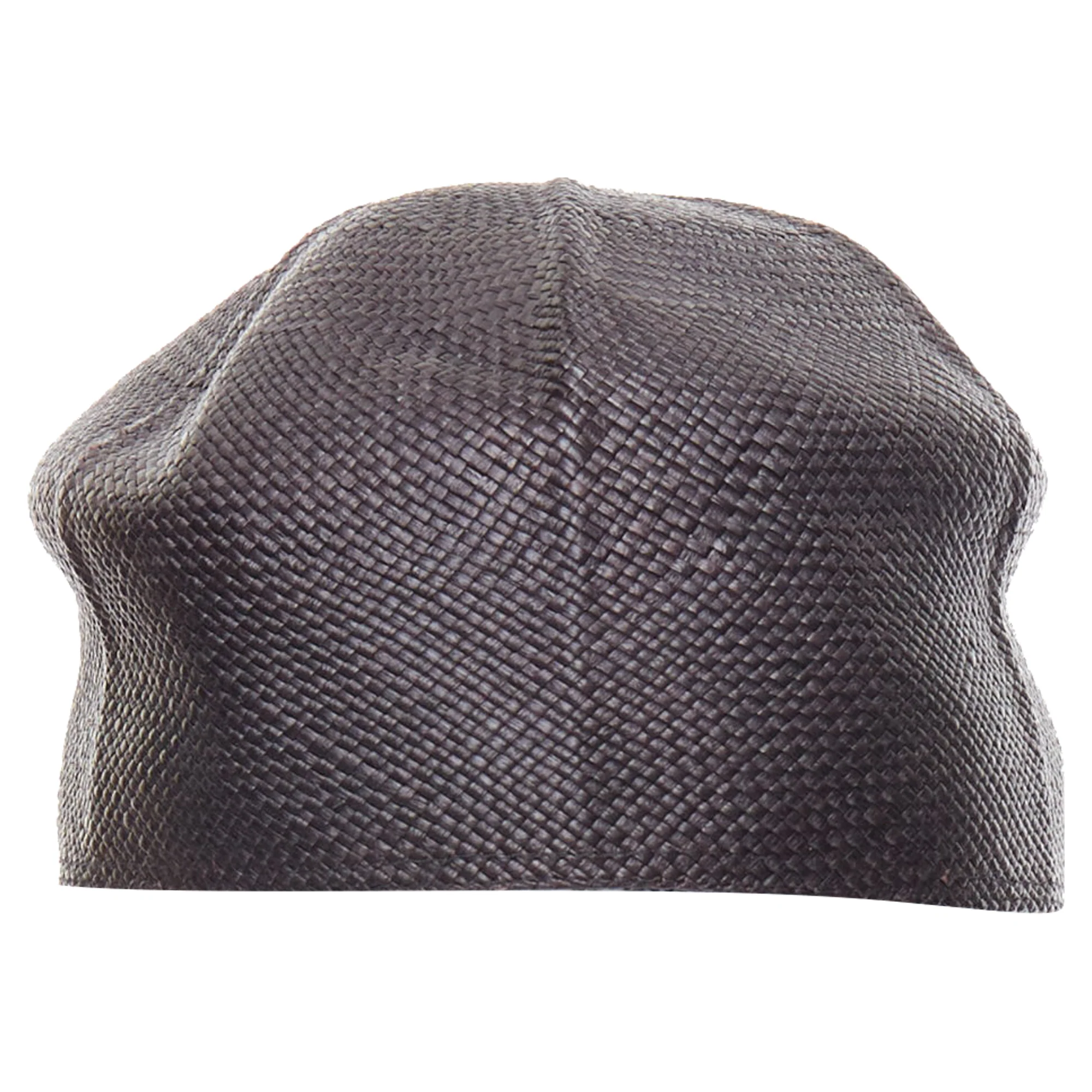 Hermes Riley Panama Straw Silver Logo Cotton Lined Cap Hat - Image 5