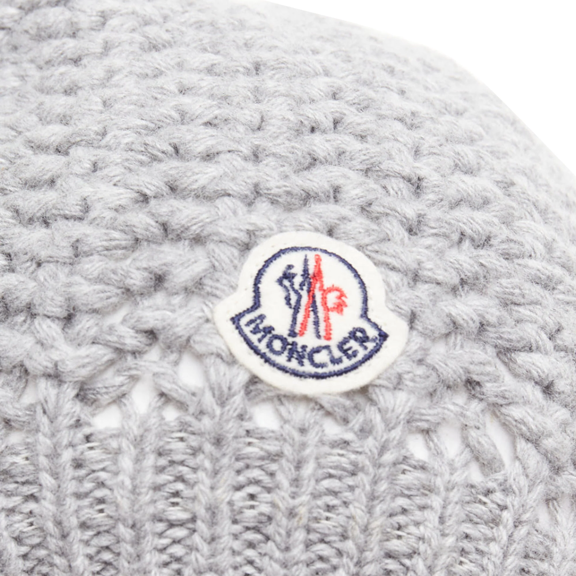 Moncler grey fur pom pom beanie - Image 2