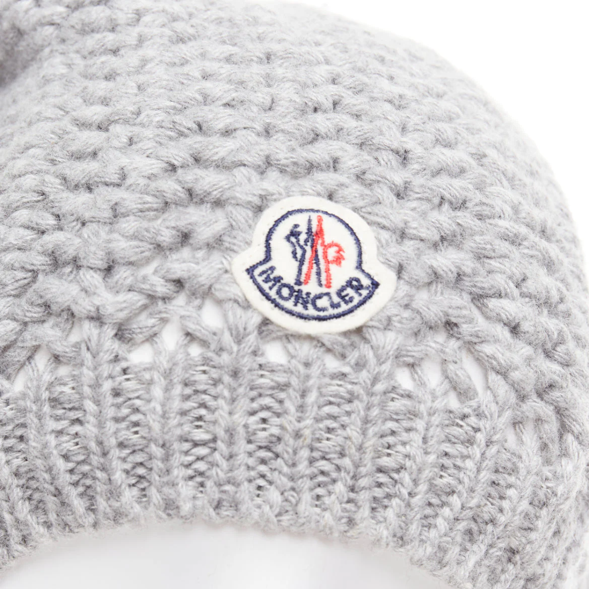 Moncler grey fur pom pom beanie - Image 8