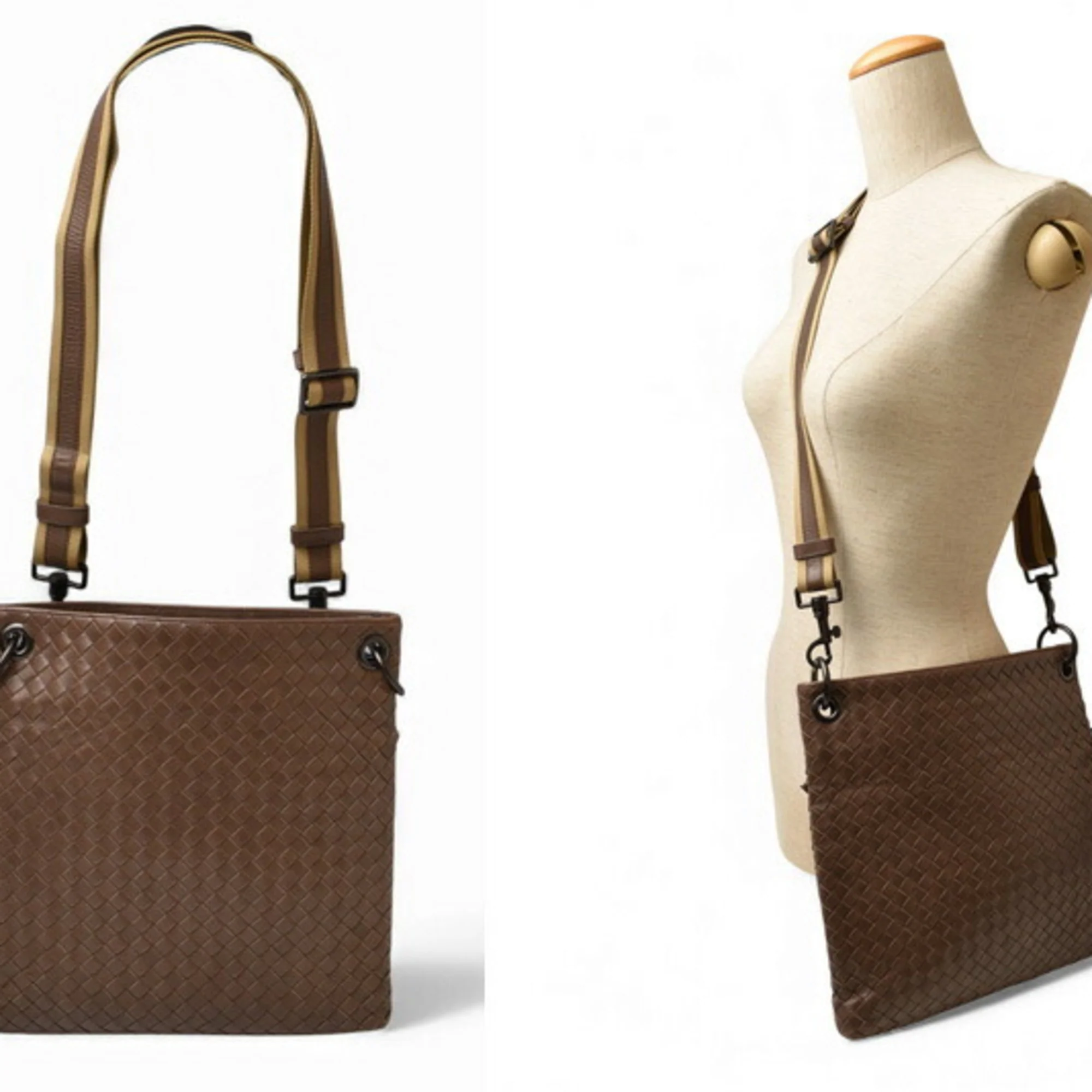 Flat Messenger Bag Intrecciato Nappa Medium - Image 3