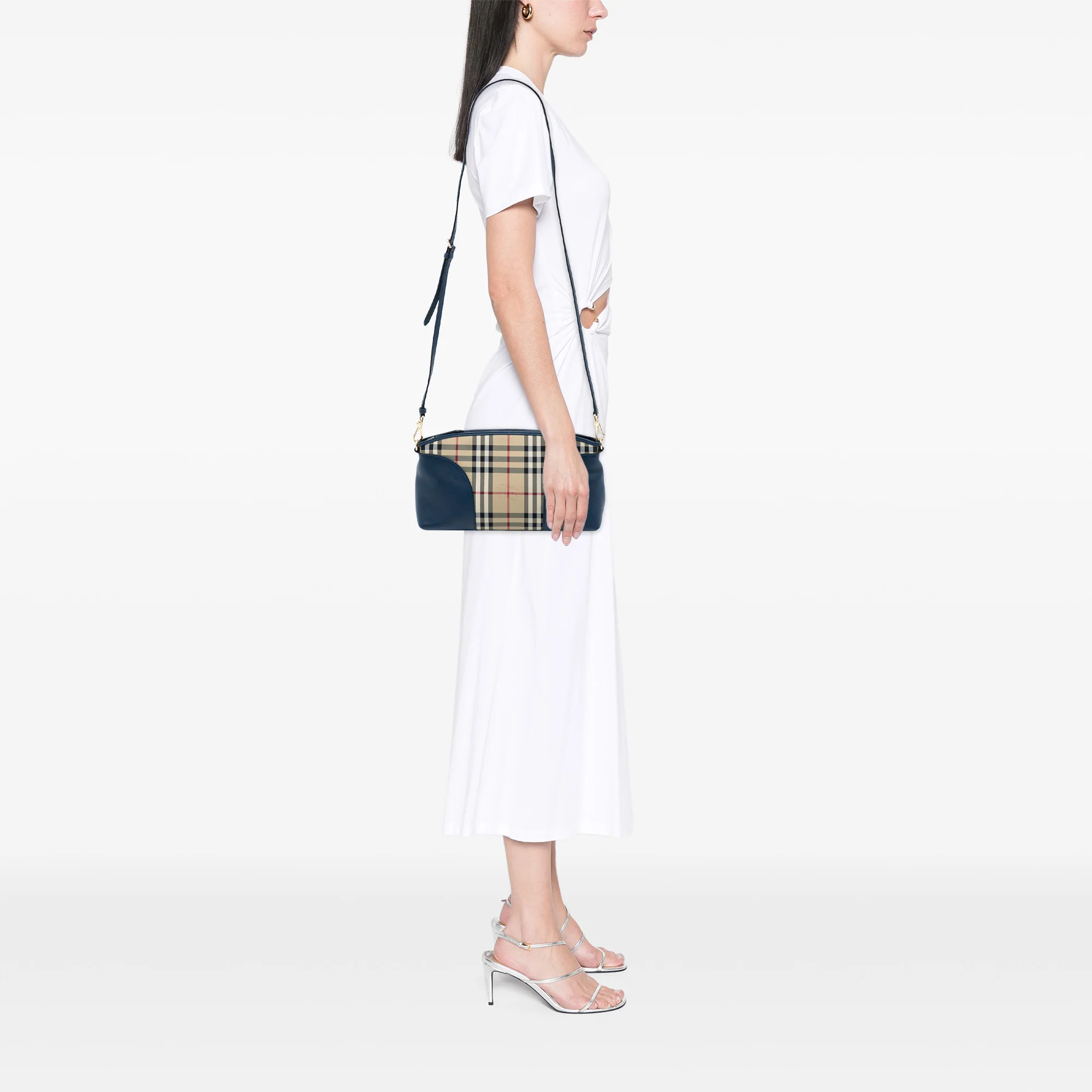 Chichester Crossbody Bag Horseferry Check Canvas and Leather Small - Image 6