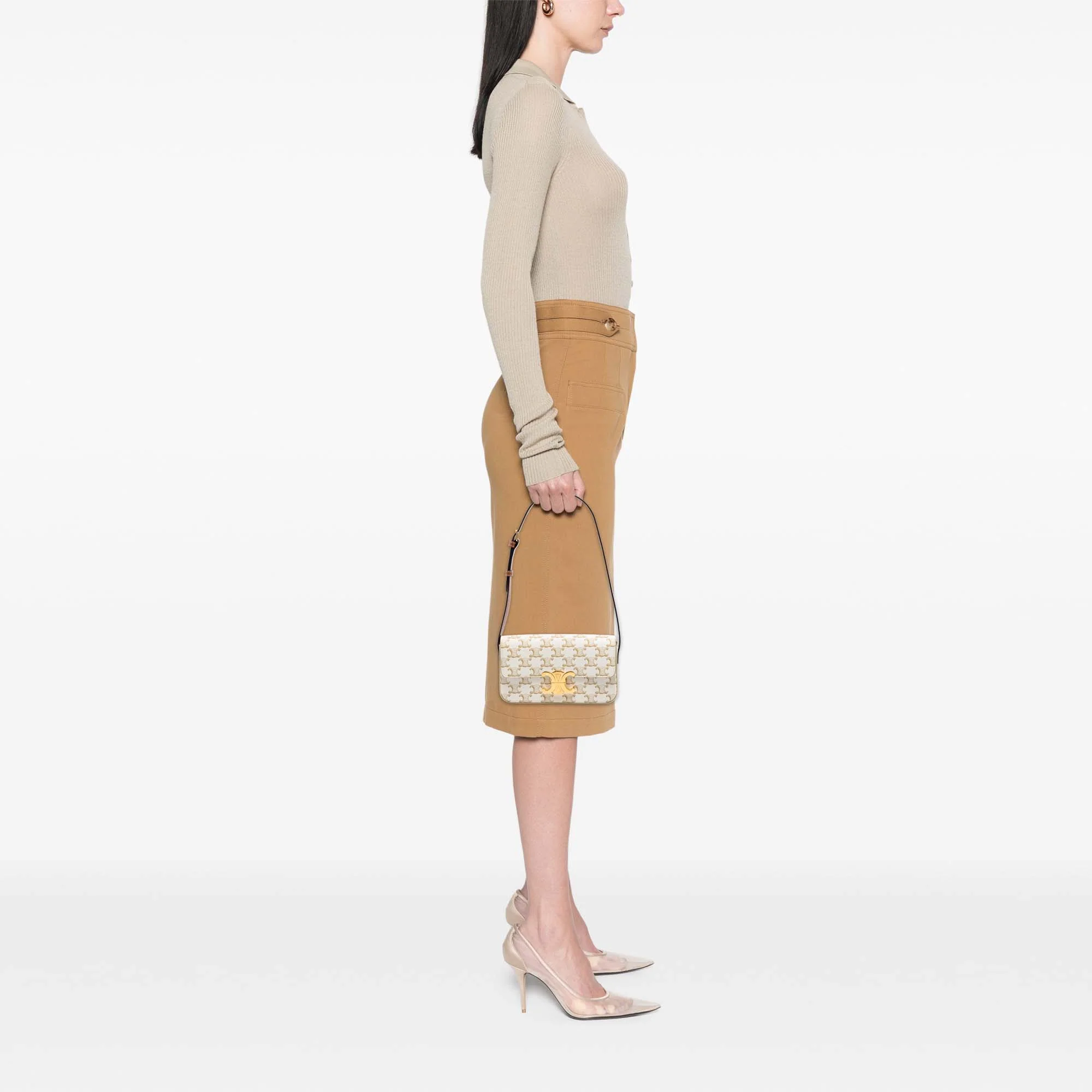 Triomphe East-West Shoulder Bag Triomphe Coated Canvas - Image 7