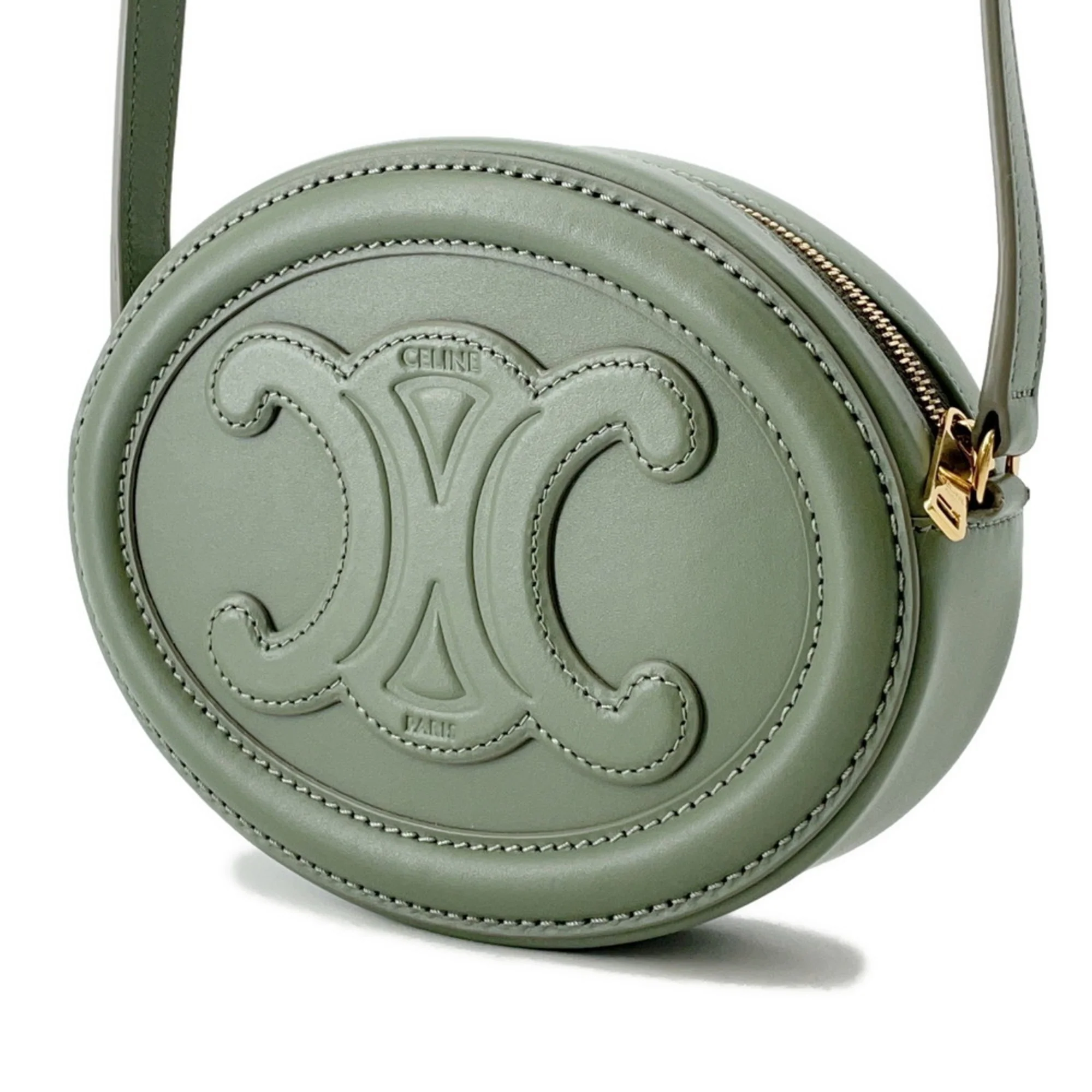 Triomphe Oval Crossbody Bag Leather - Image 2