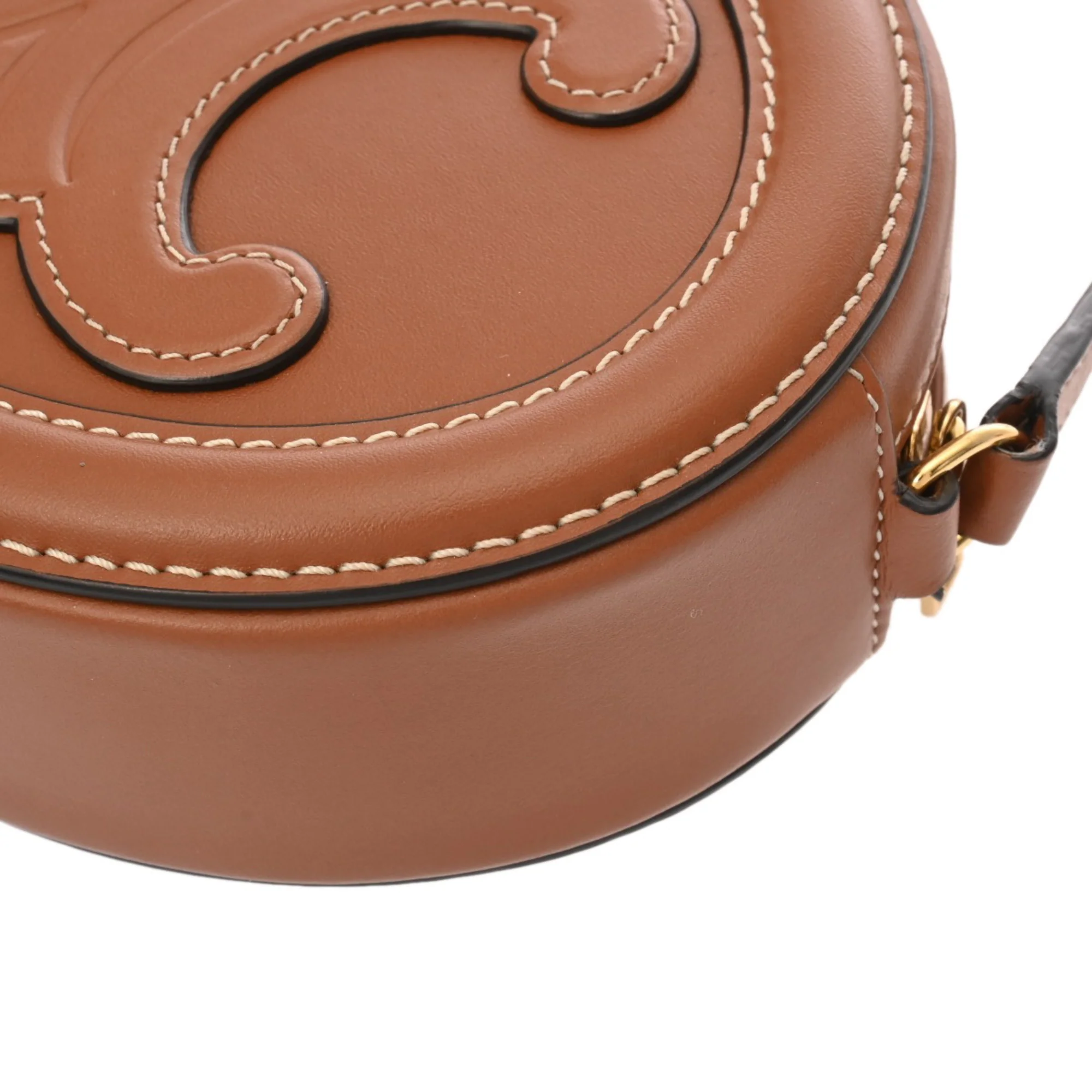 Triomphe Oval Crossbody Bag Leather - Image 9