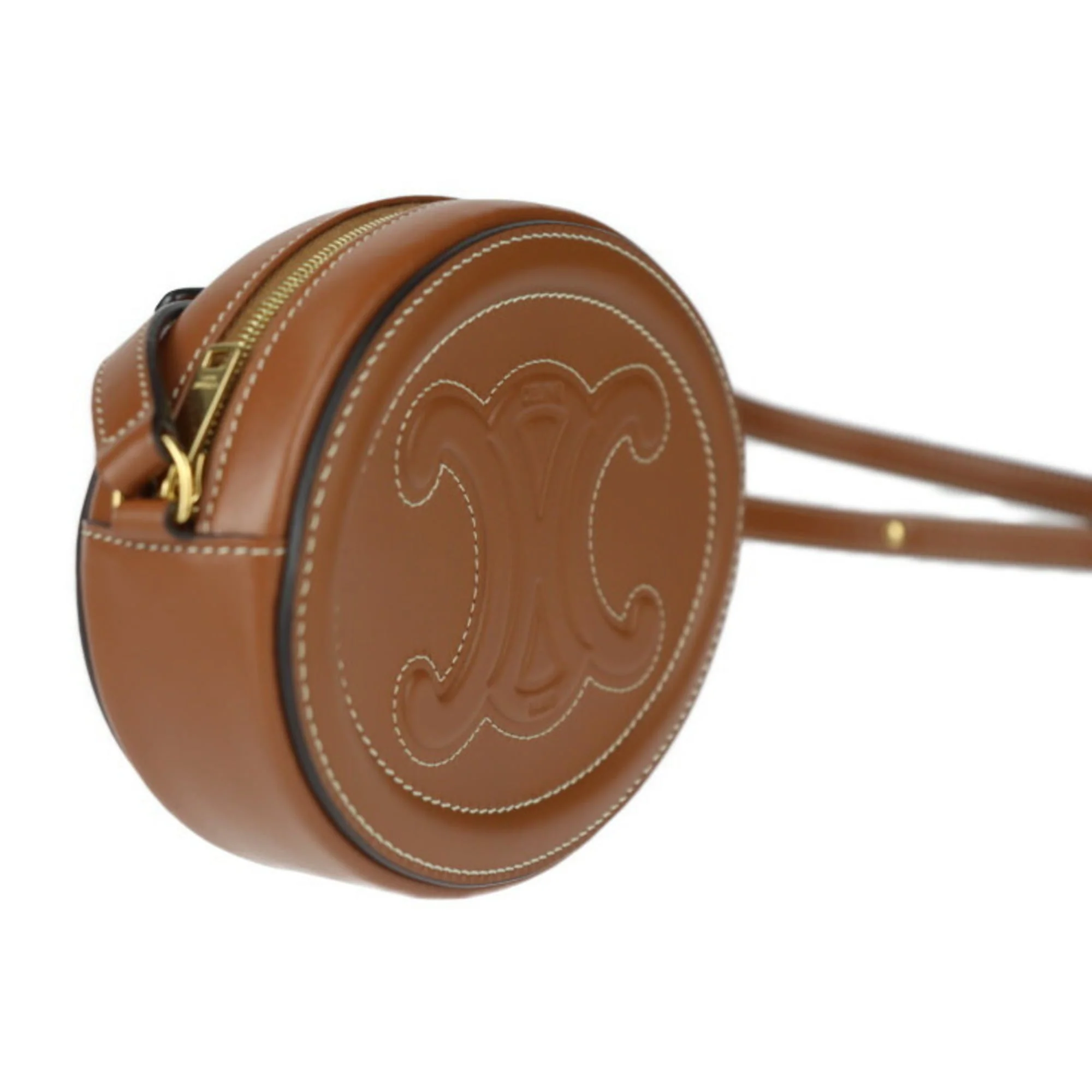 Triomphe Oval Crossbody Bag Leather - Image 2