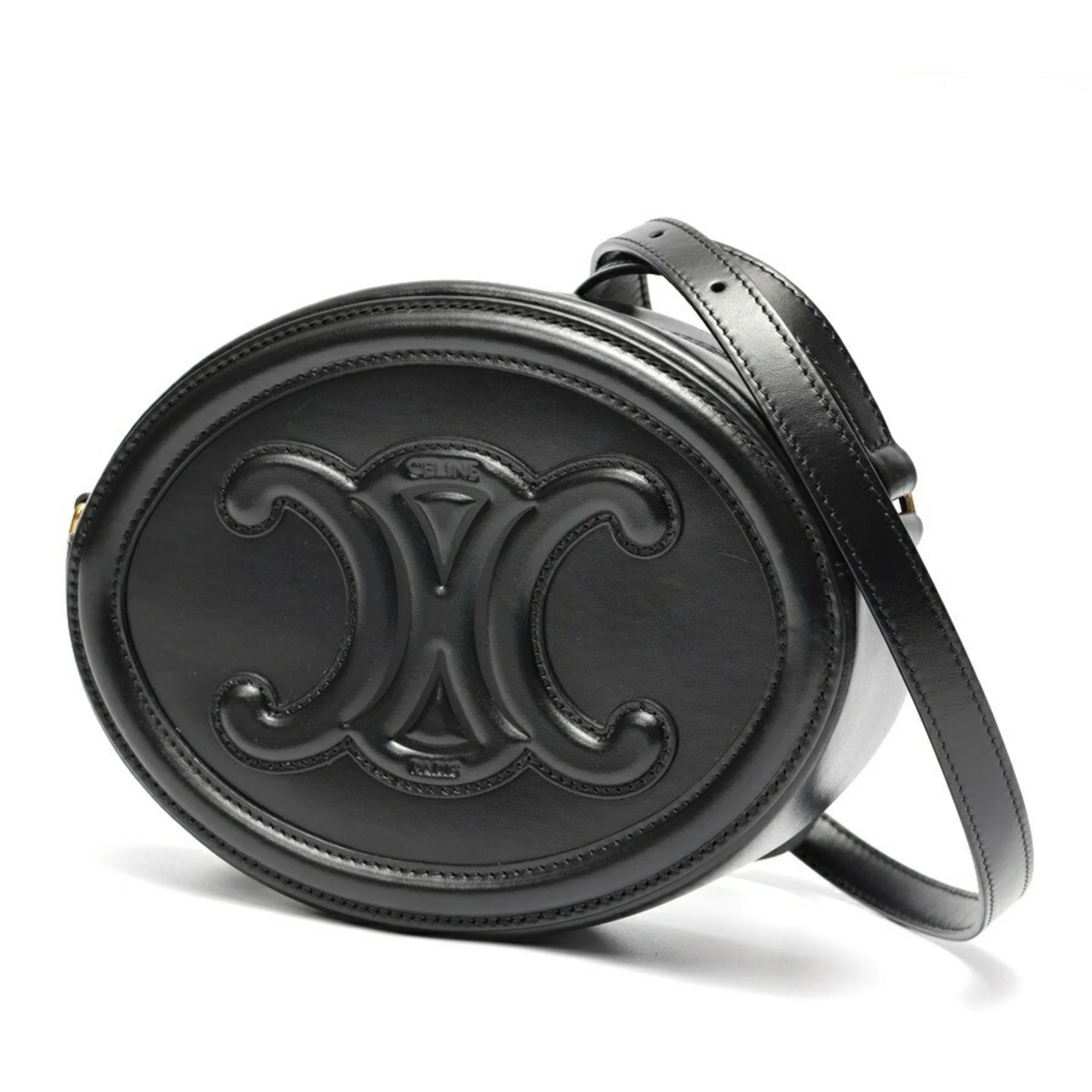 Triomphe Oval Crossbody Bag Leather