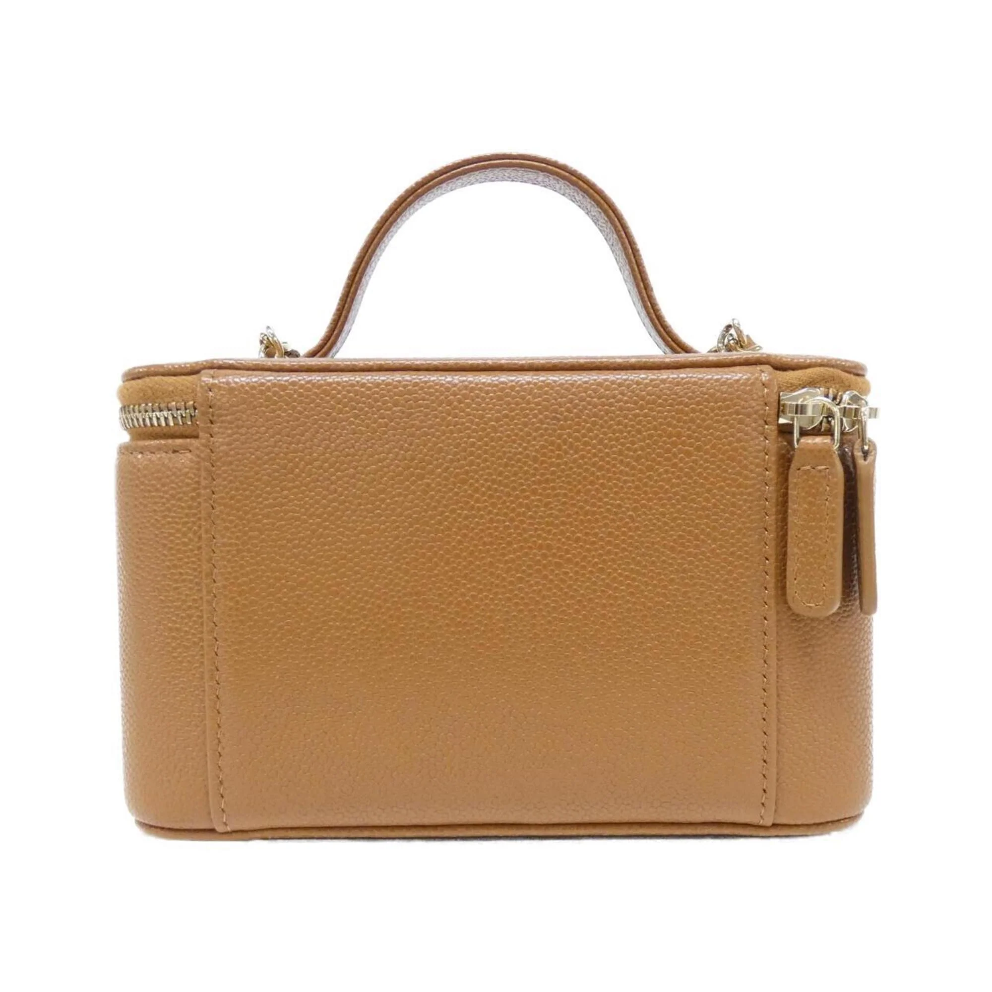 Business Affinity Top Handle Vanity Case with Chain Quilted Caviar Small - Image 2