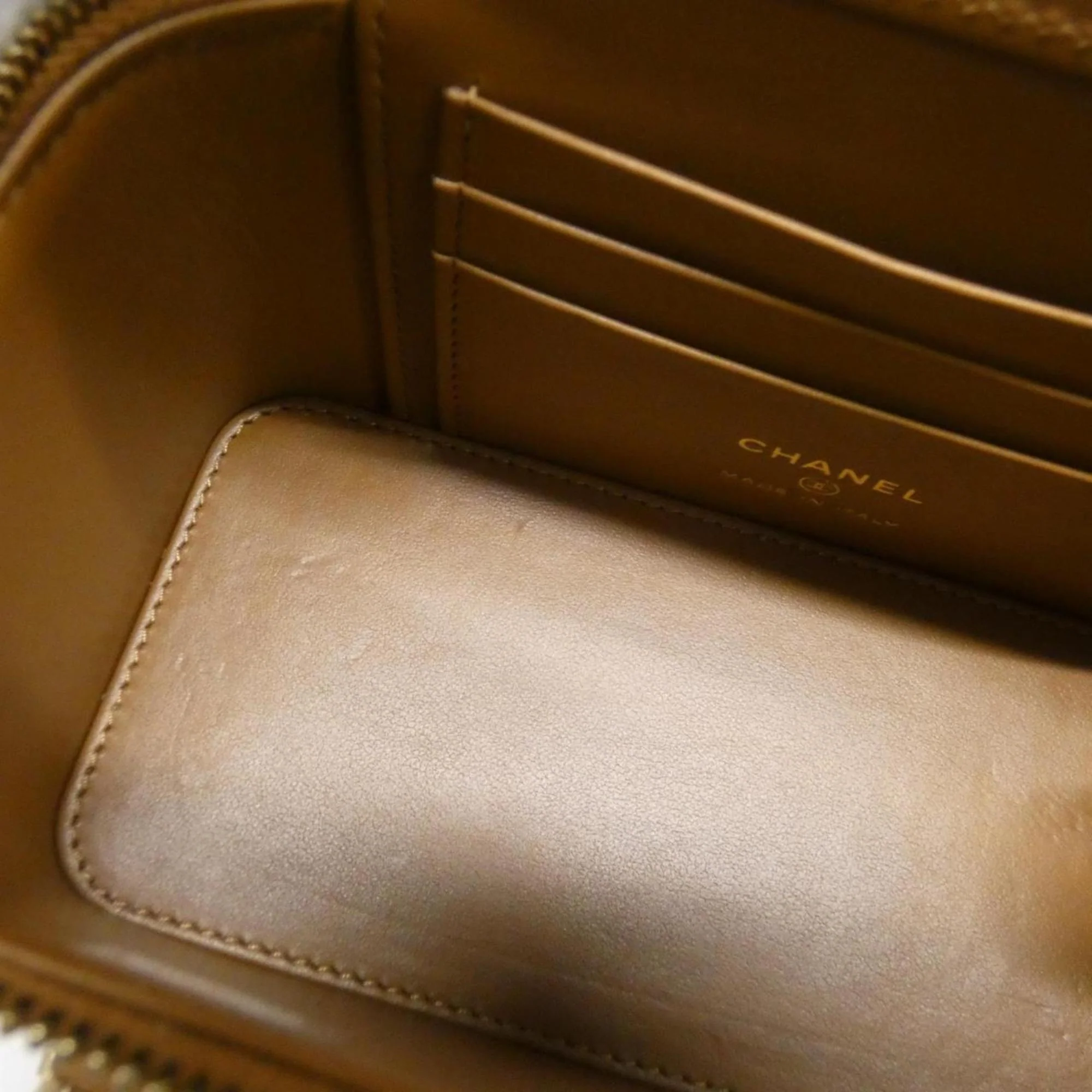 Business Affinity Top Handle Vanity Case with Chain Quilted Caviar Small - Image 7