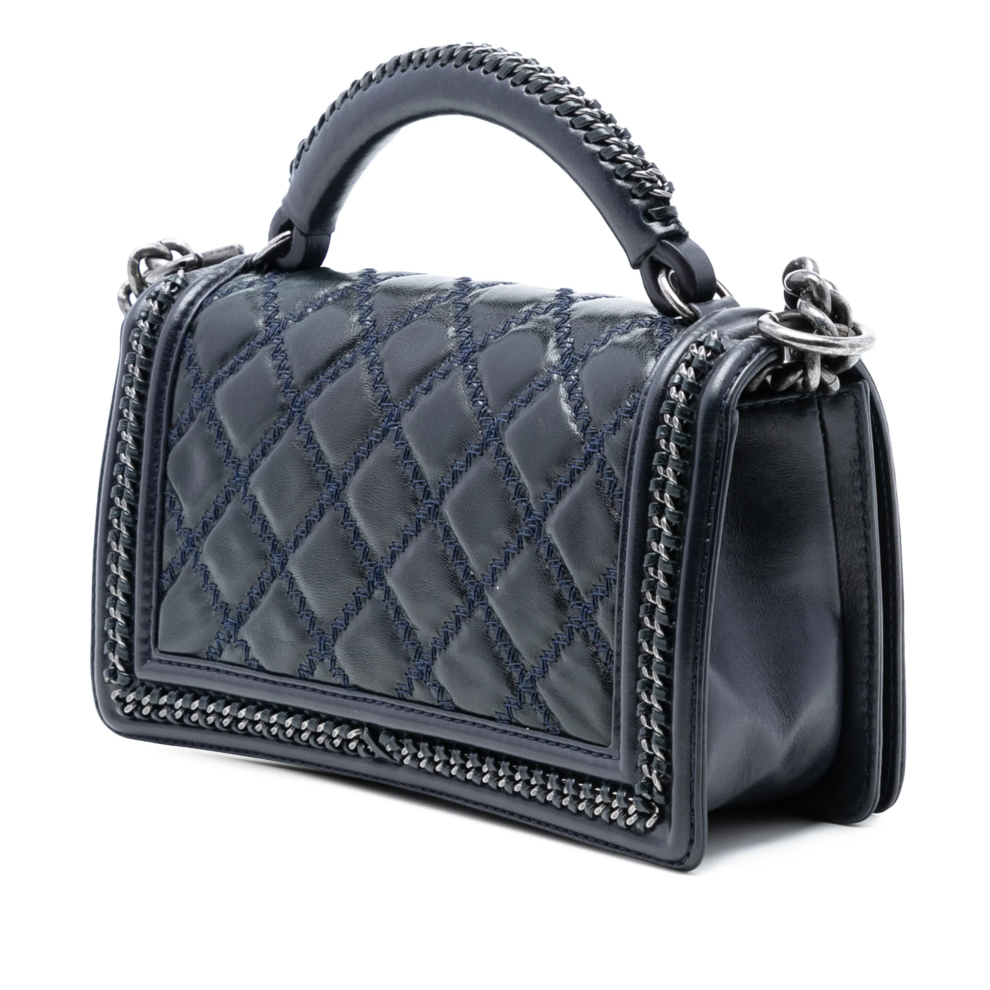 Chain Handle Boy Flap Bag Quilted Glazed Calfskin Old Medium - Image 2