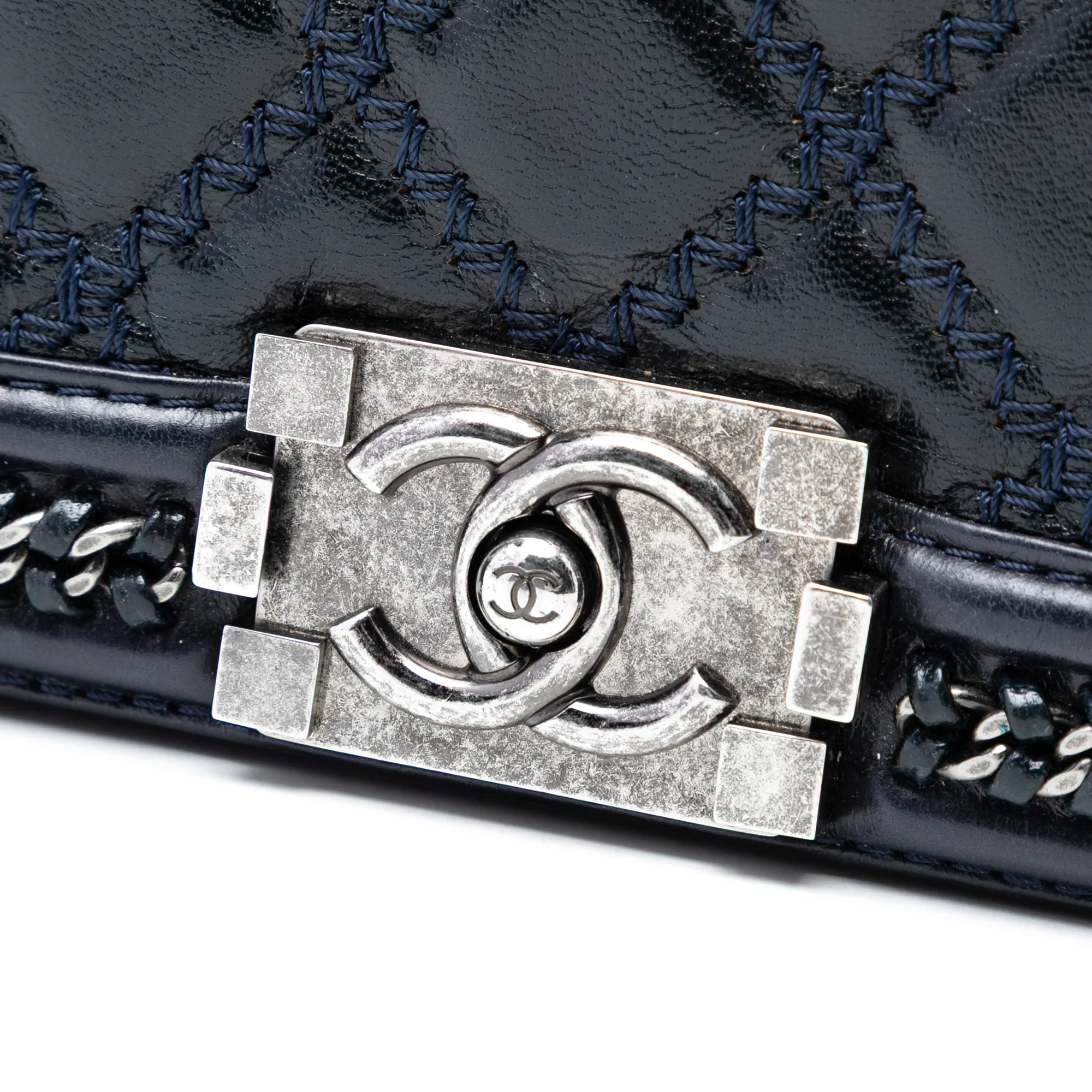 Chain Handle Boy Flap Bag Quilted Glazed Calfskin Old Medium - Image 5