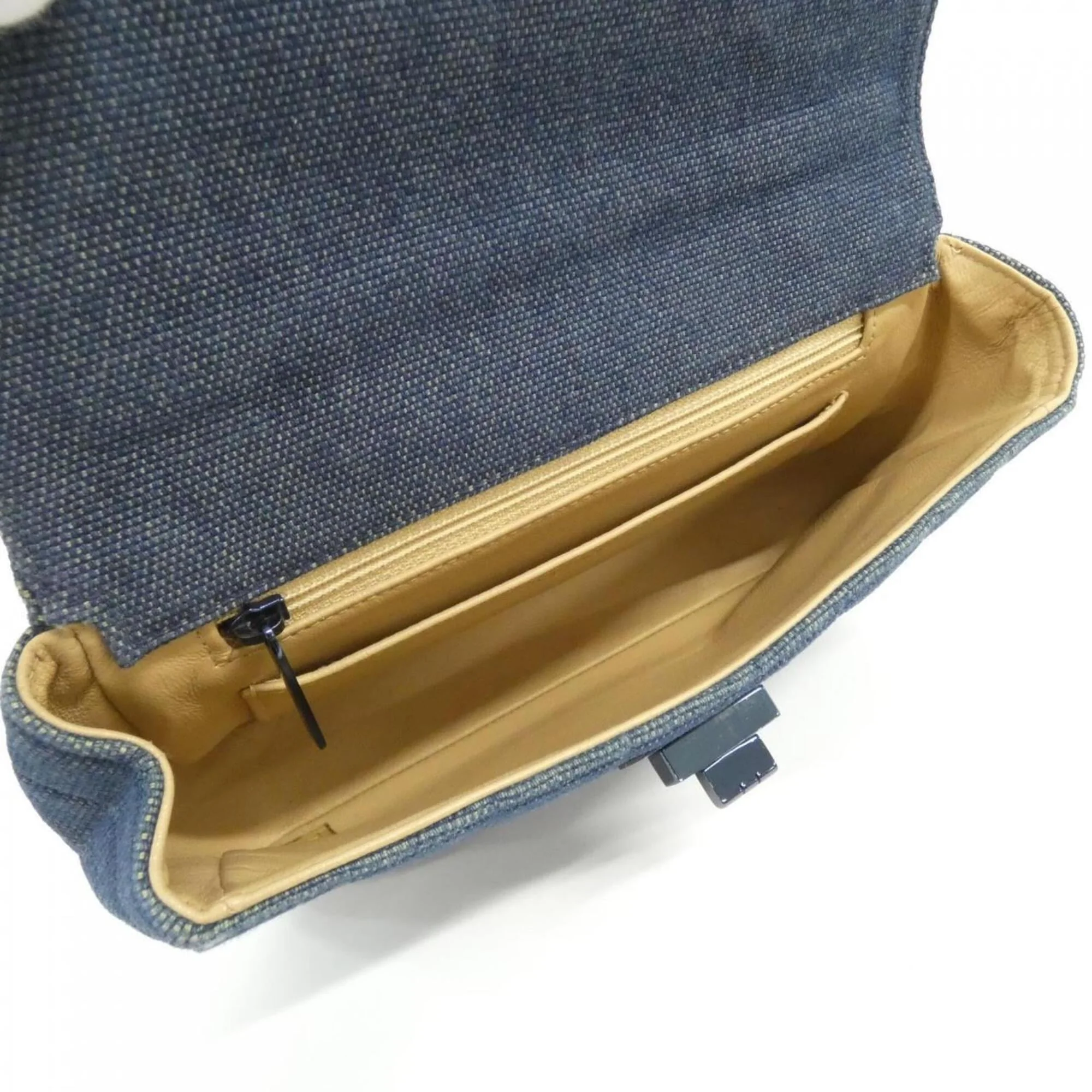 Chocolate Bar Mademoiselle Top Handle Bag Quilted Denim Medium - Image 9