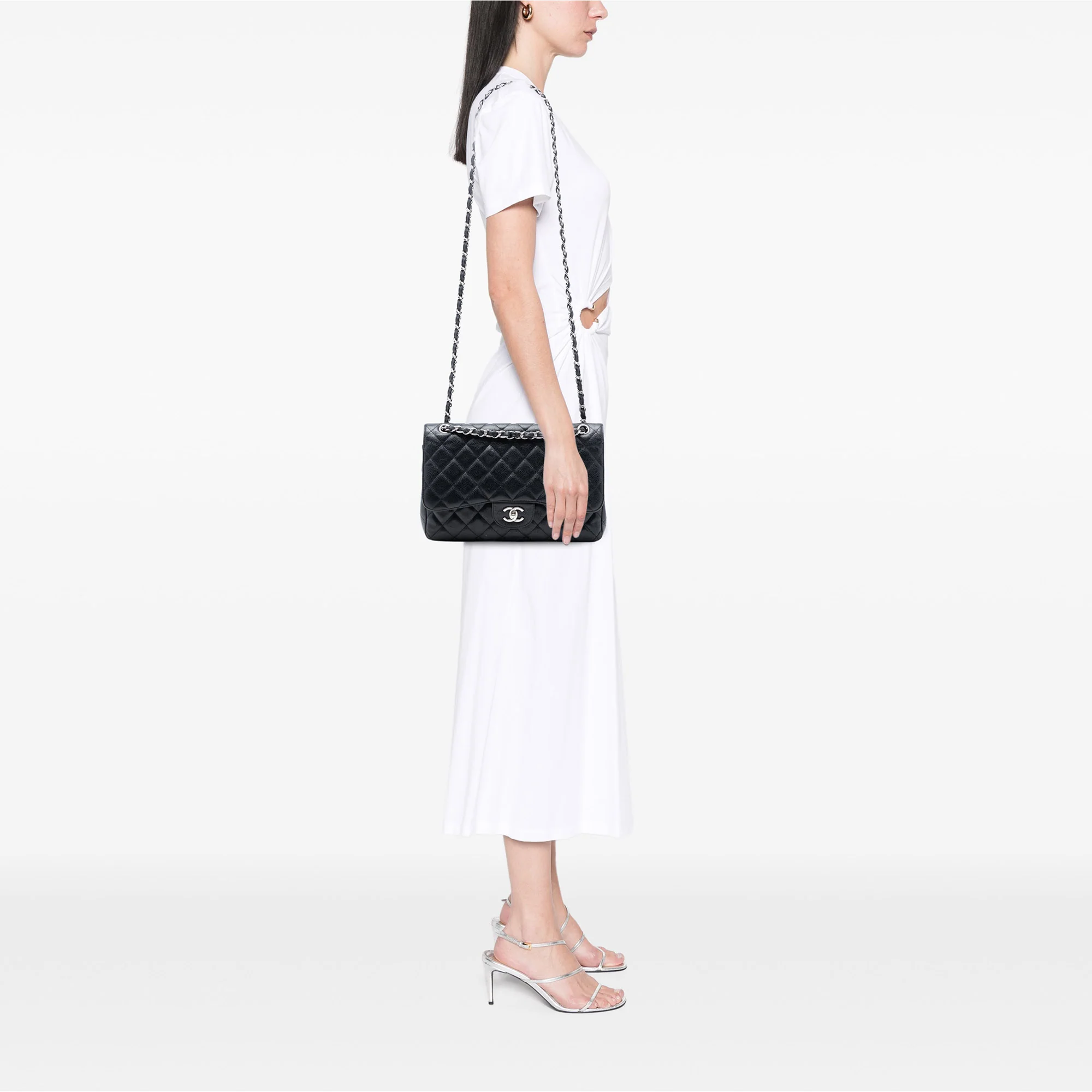 Classic Double Flap Bag Quilted Caviar Jumbo - Image 7