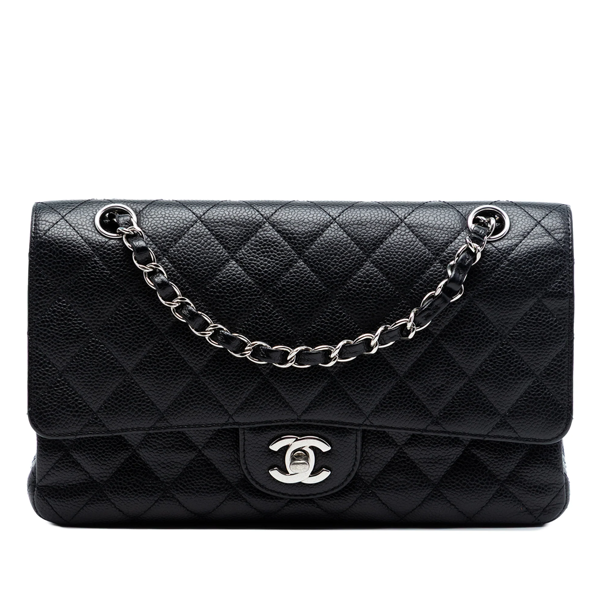 Classic Double Flap Bag Quilted Caviar Medium
