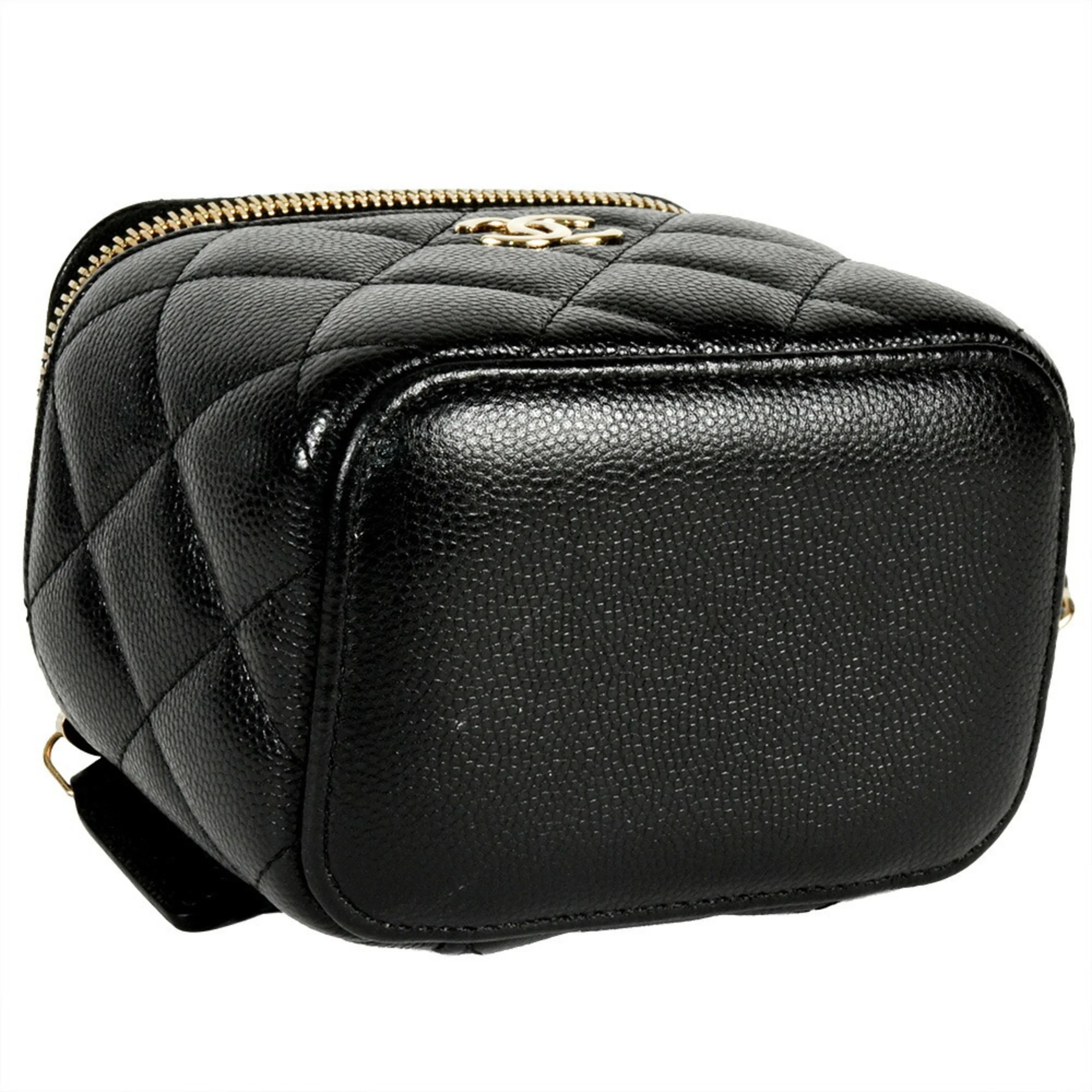 Classic Pearl Vanity Case with Chain Quilted Caviar Mini - Image 5