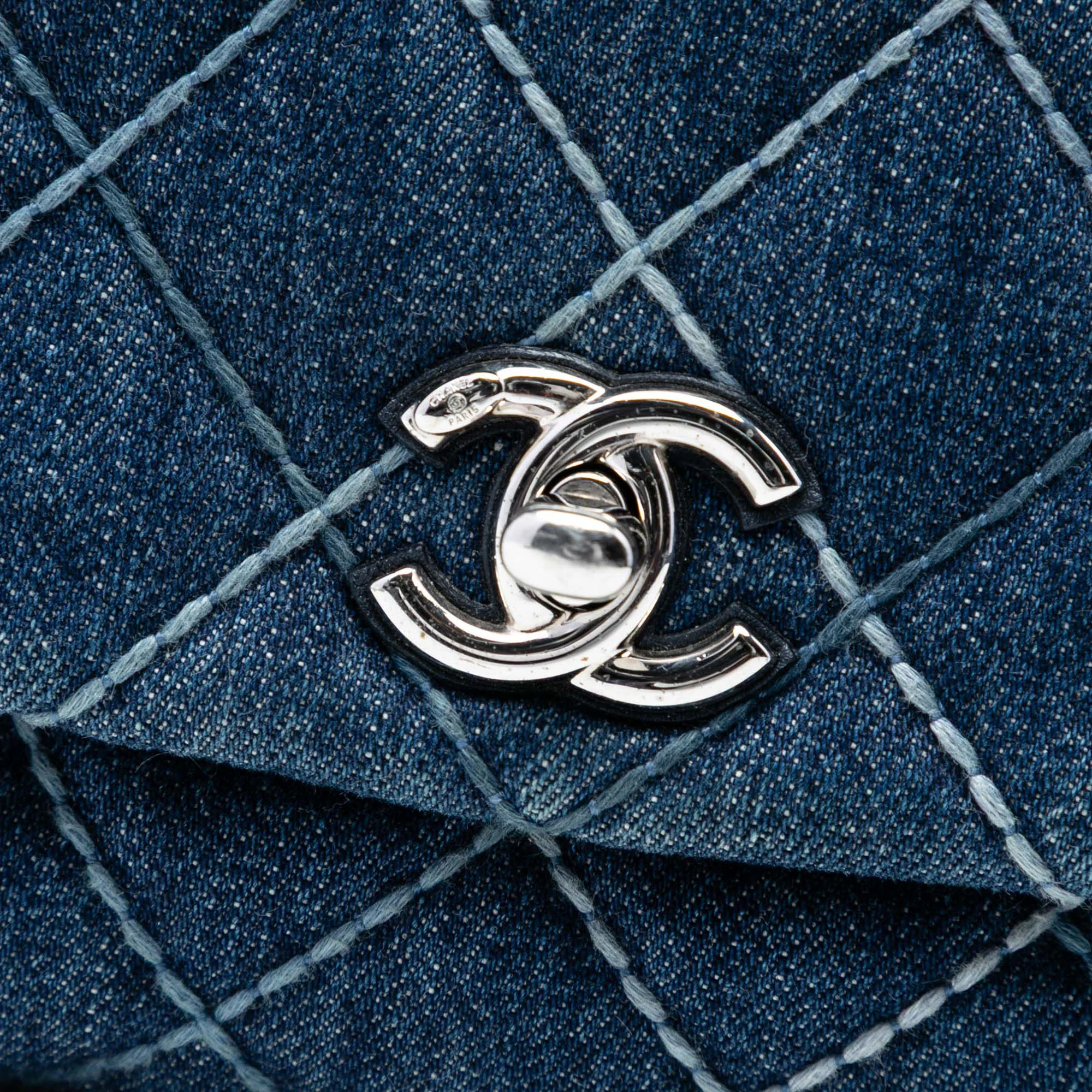 Coco Top Handle Bag Quilted Denim Mini - Image 6