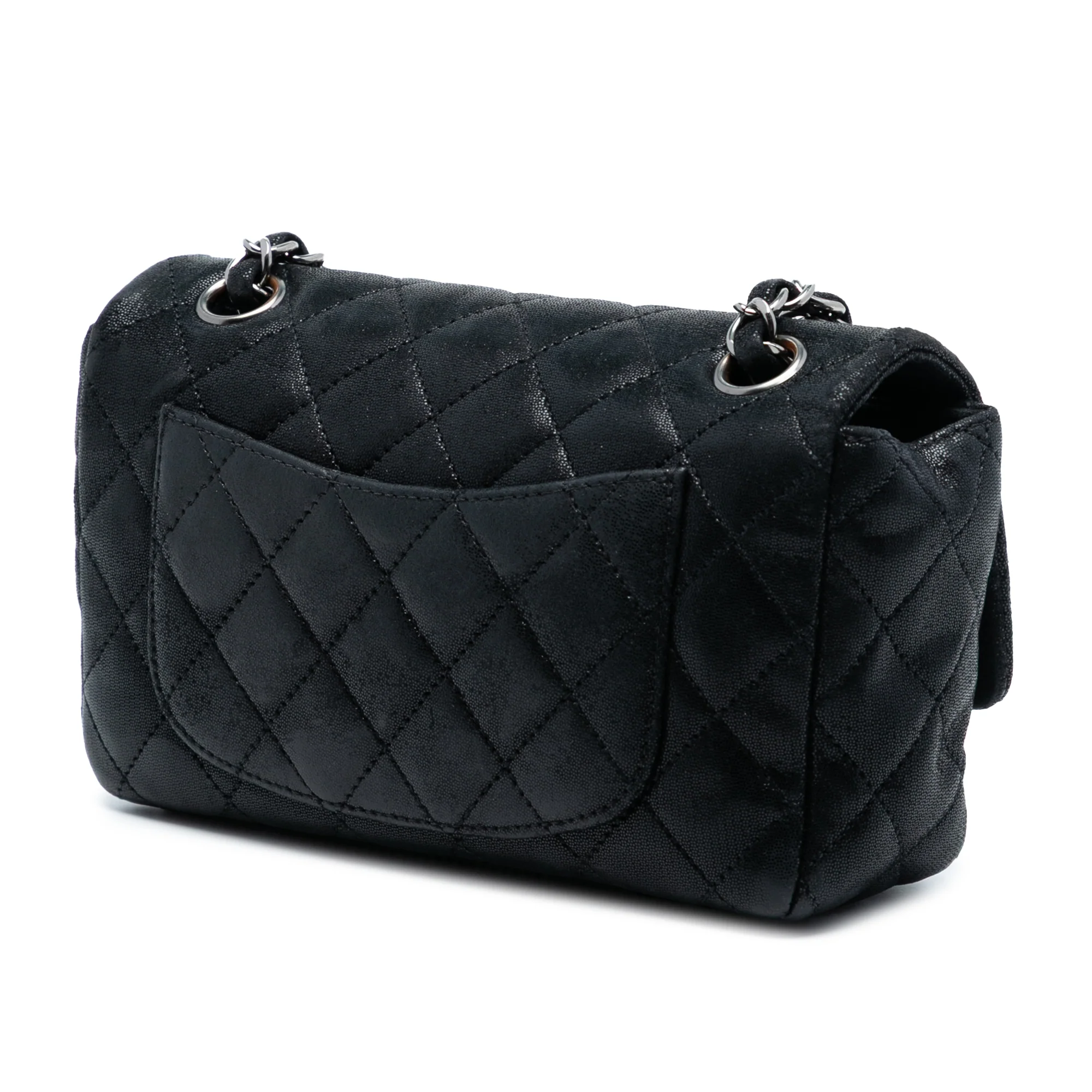 Crystal CC Chain Flap Bag Quilted Iridescent Goatskin Mini - Image 2