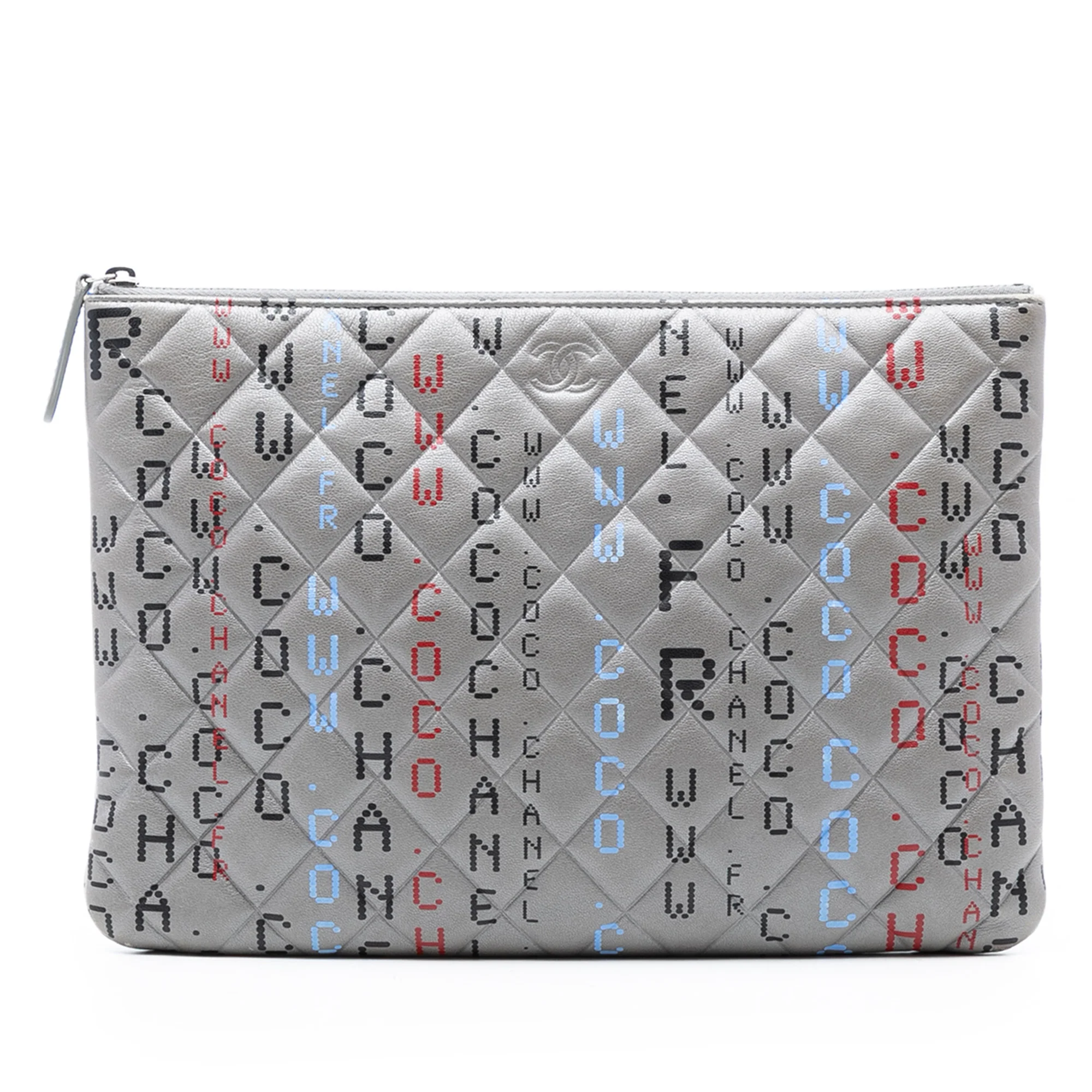 Data Center O Case Clutch Quilted Printed Lambskin Large