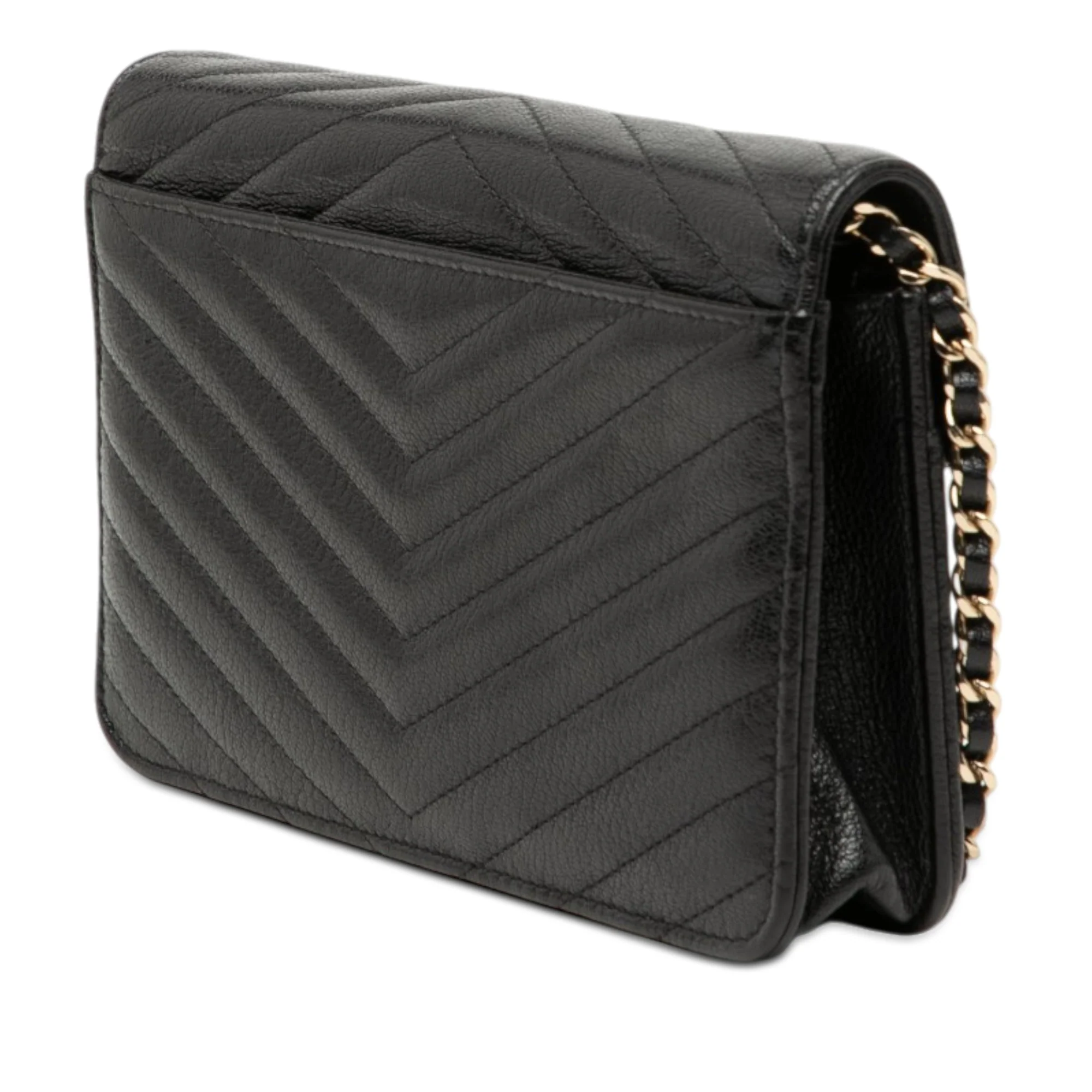 Envelope Wallet on Chain Chevron Calfskin - Image 2