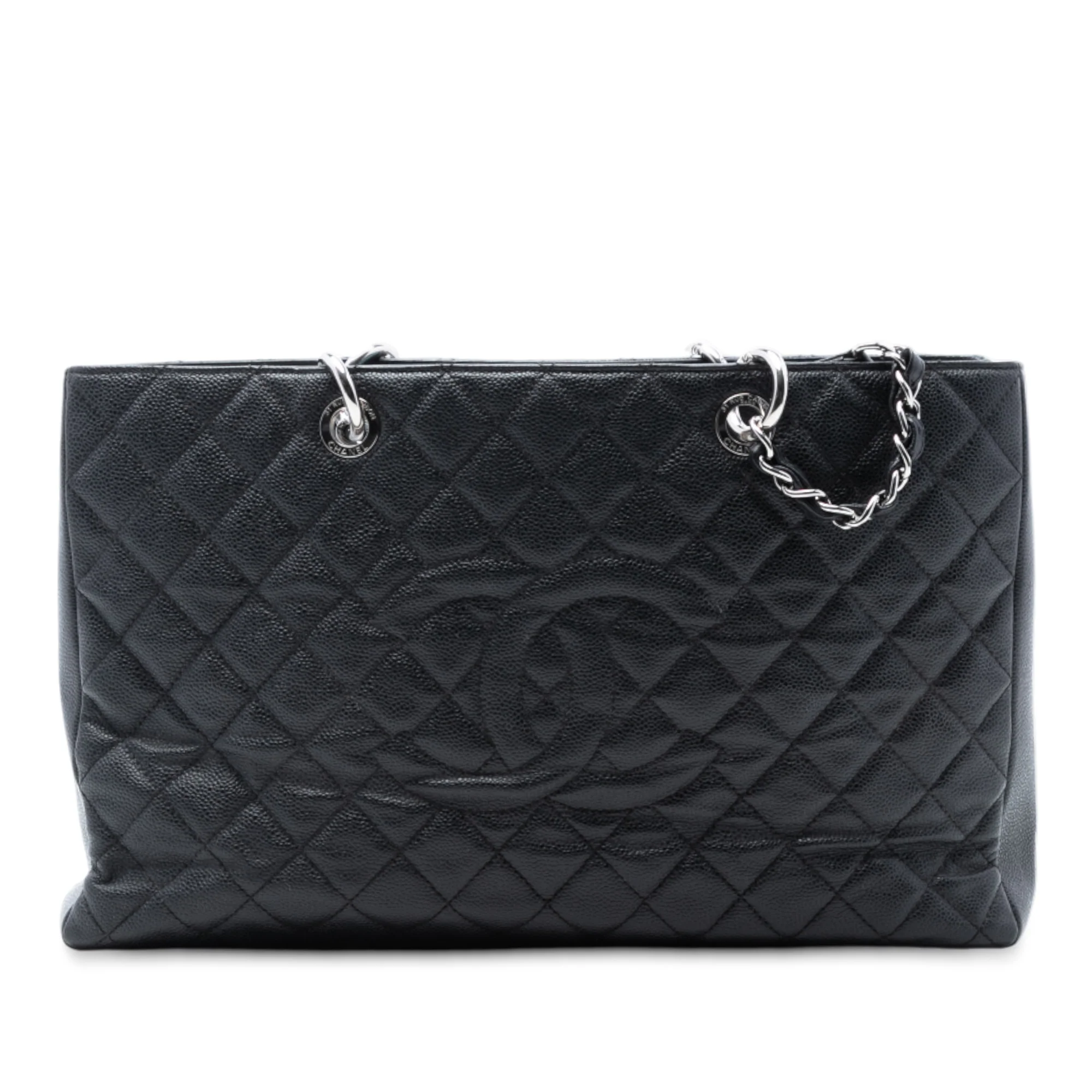 Grand Shopping Tote Quilted Caviar