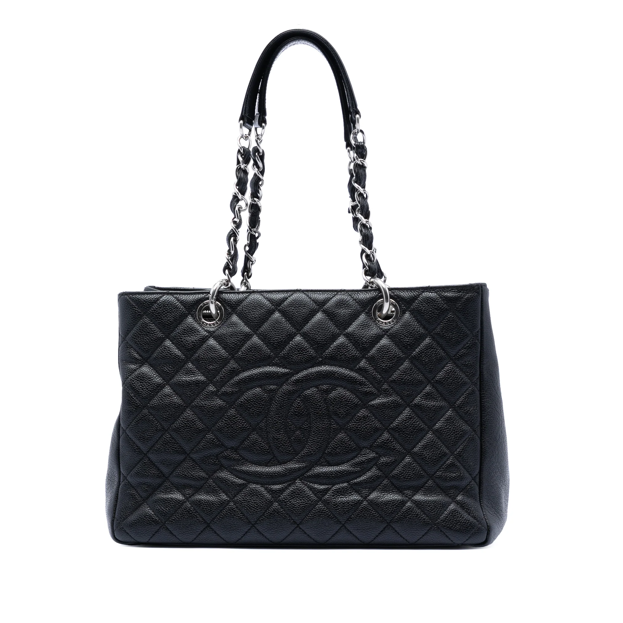 Grand Shopping Tote Quilted Caviar
