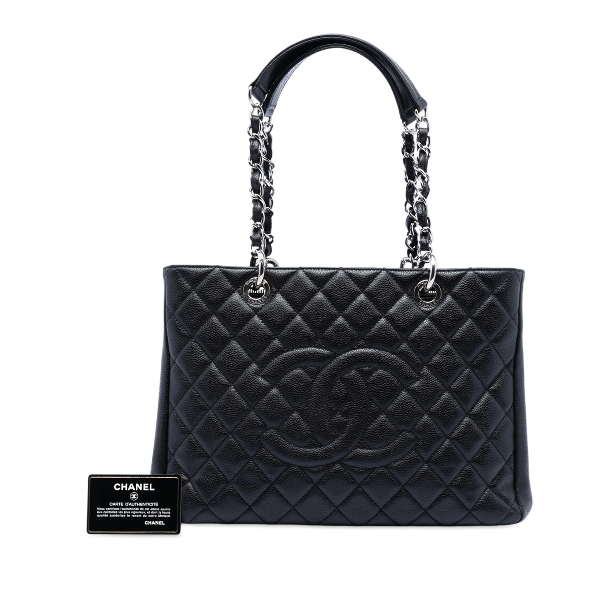 Grand Shopping Tote Quilted Caviar - Image 8