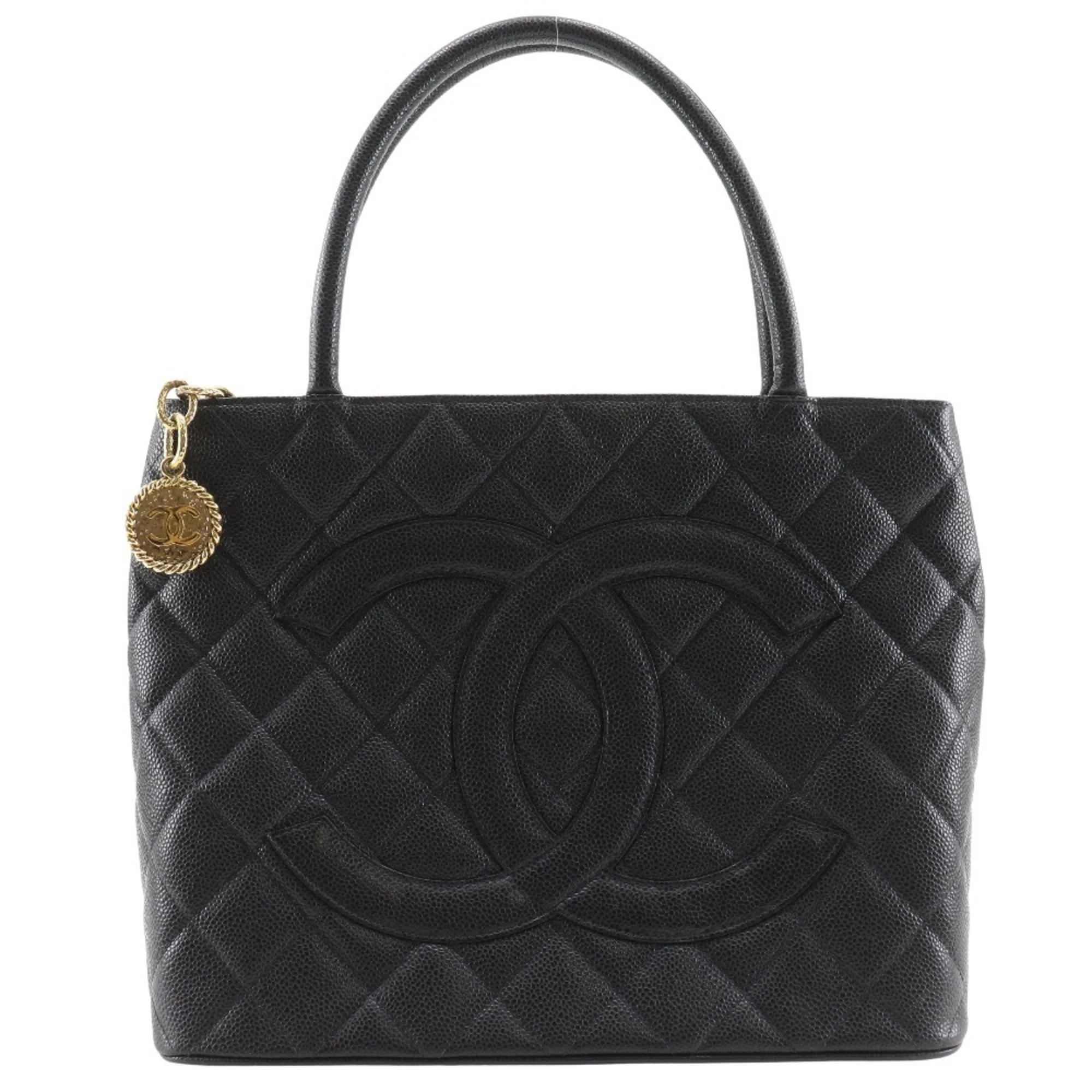Medallion Tote Quilted Caviar