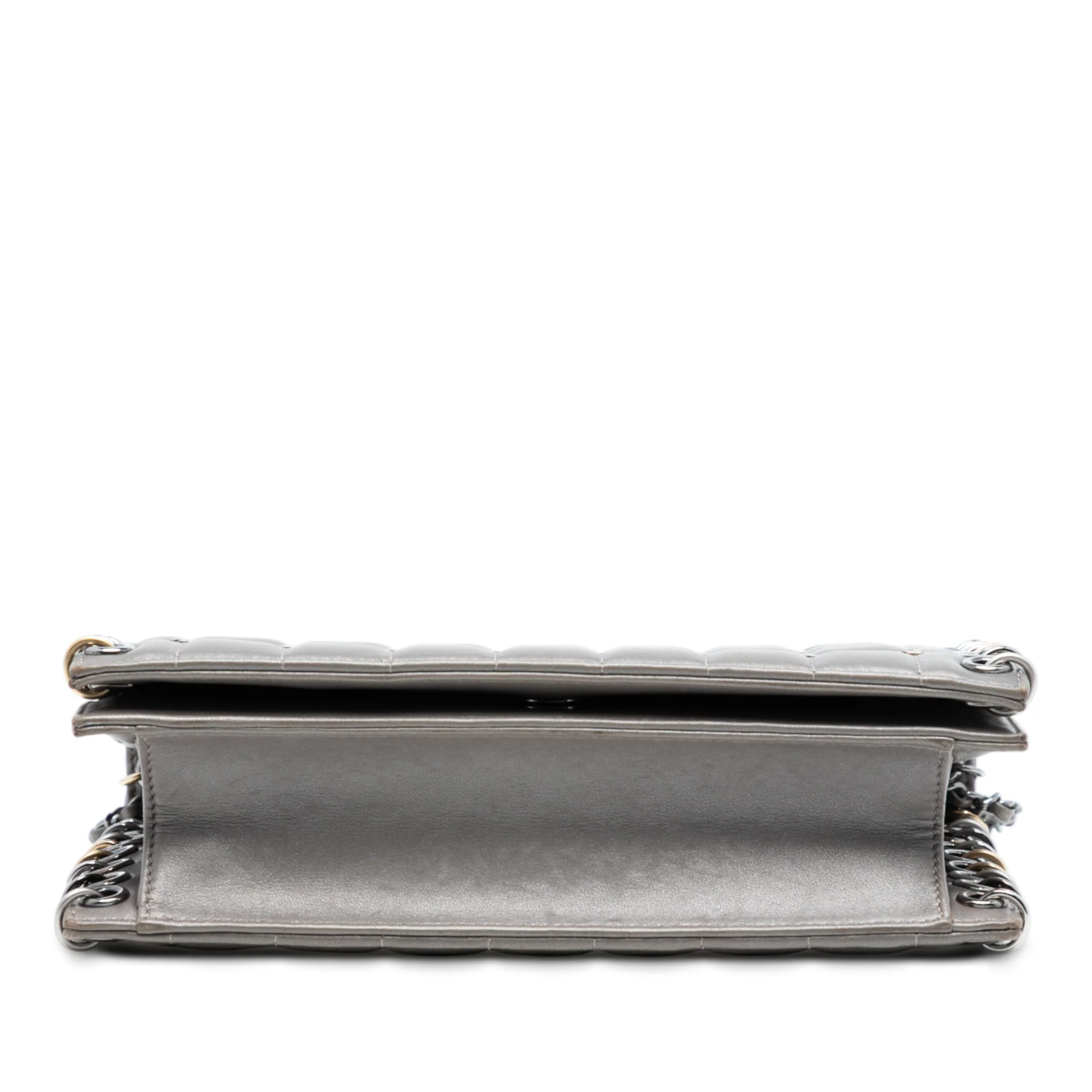 Piercing Chain Flap Bag CC Studded Quilted Lambskin Small - Image 3
