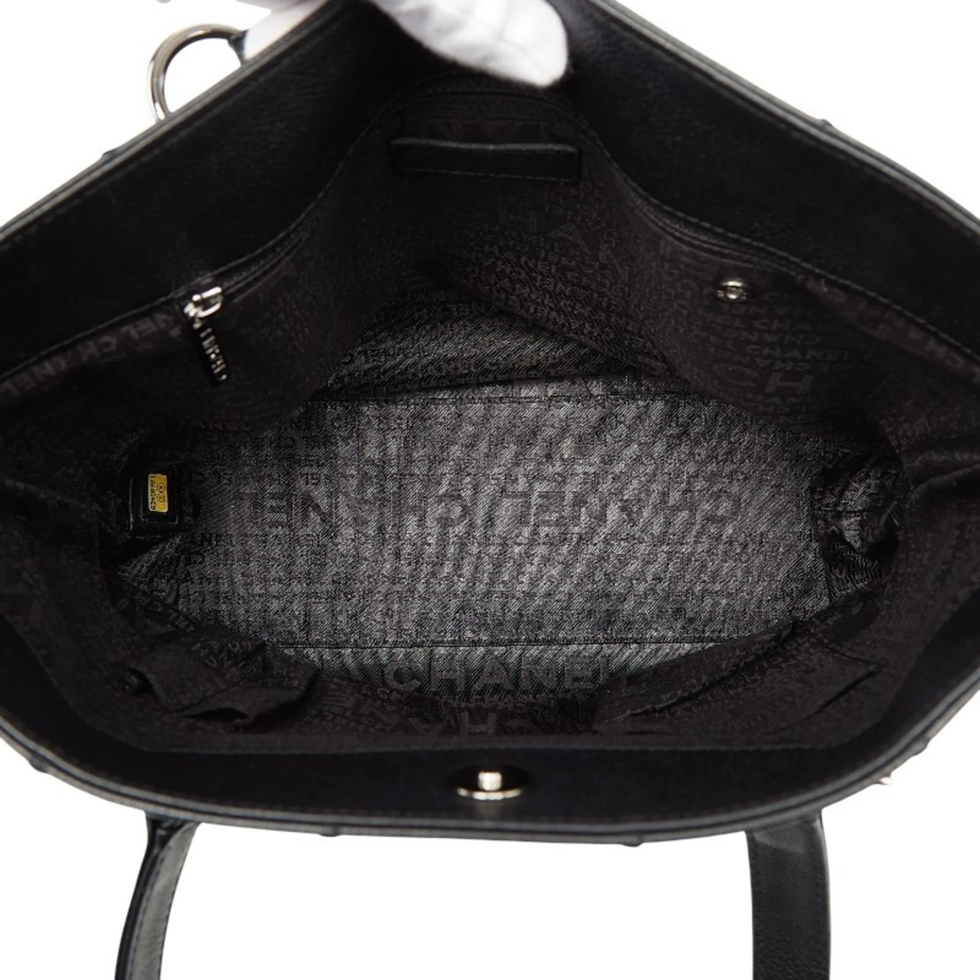 Square Stitch Tote Caviar Medium - Image 9