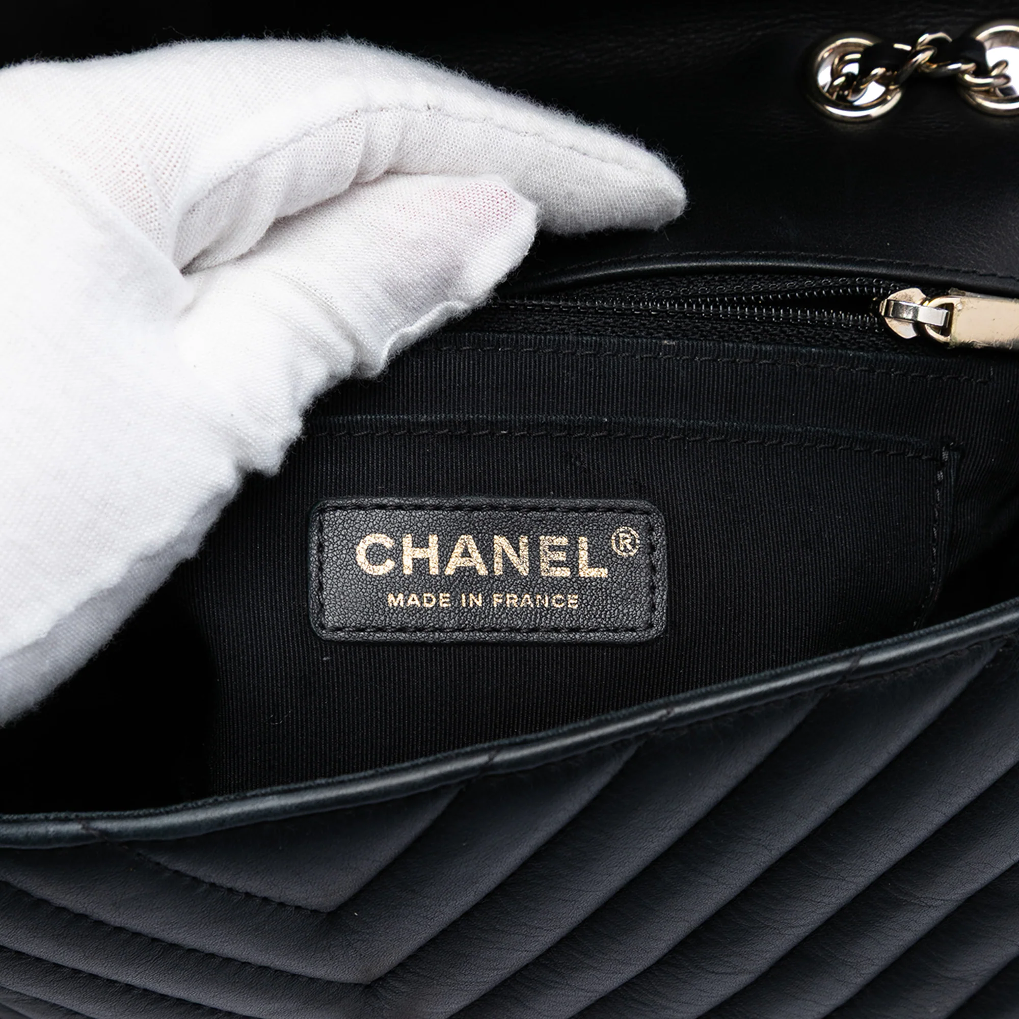 Statement Flap Bag Chevron Calfskin Mini - Image 5