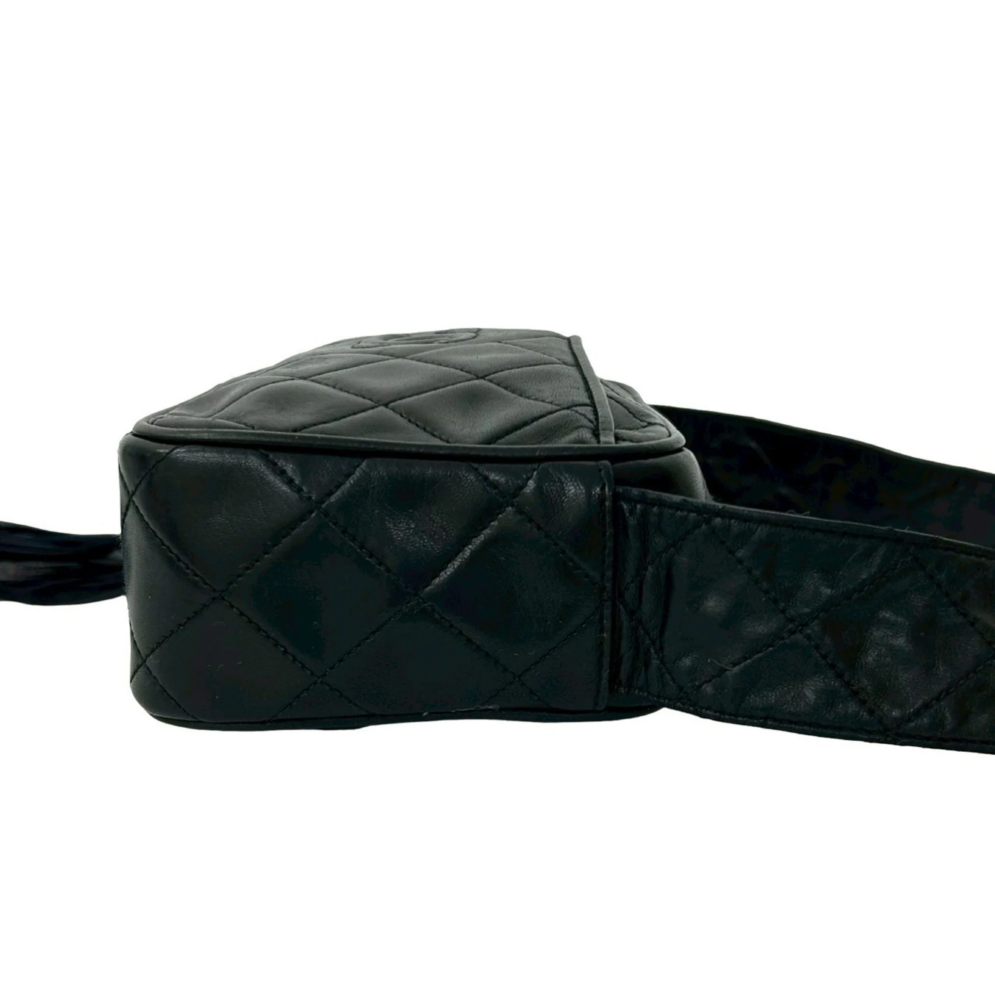 Vintage Diamond CC Camera Bag Quilted Leather Small - Image 6