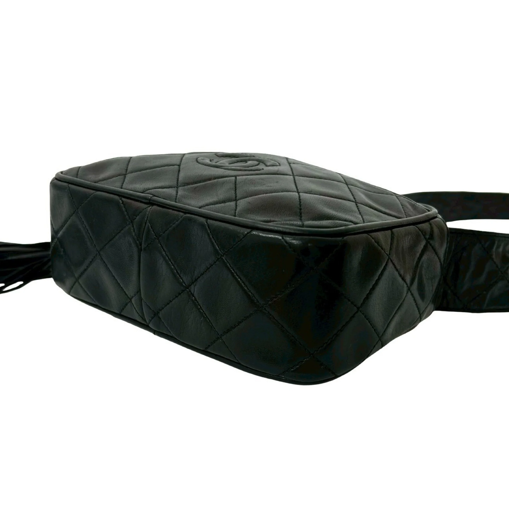 Vintage Diamond CC Camera Bag Quilted Leather Small - Image 8