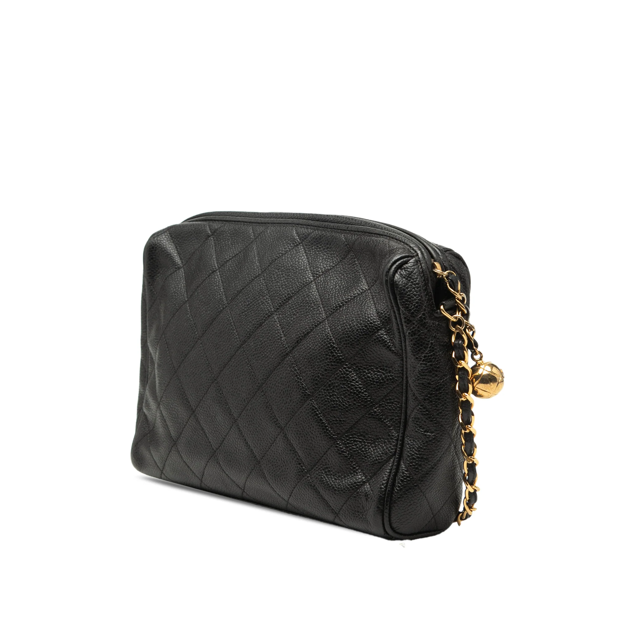 Vintage Diamond CC Camera Shoulder Bag Quilted Caviar Medium - Image 2