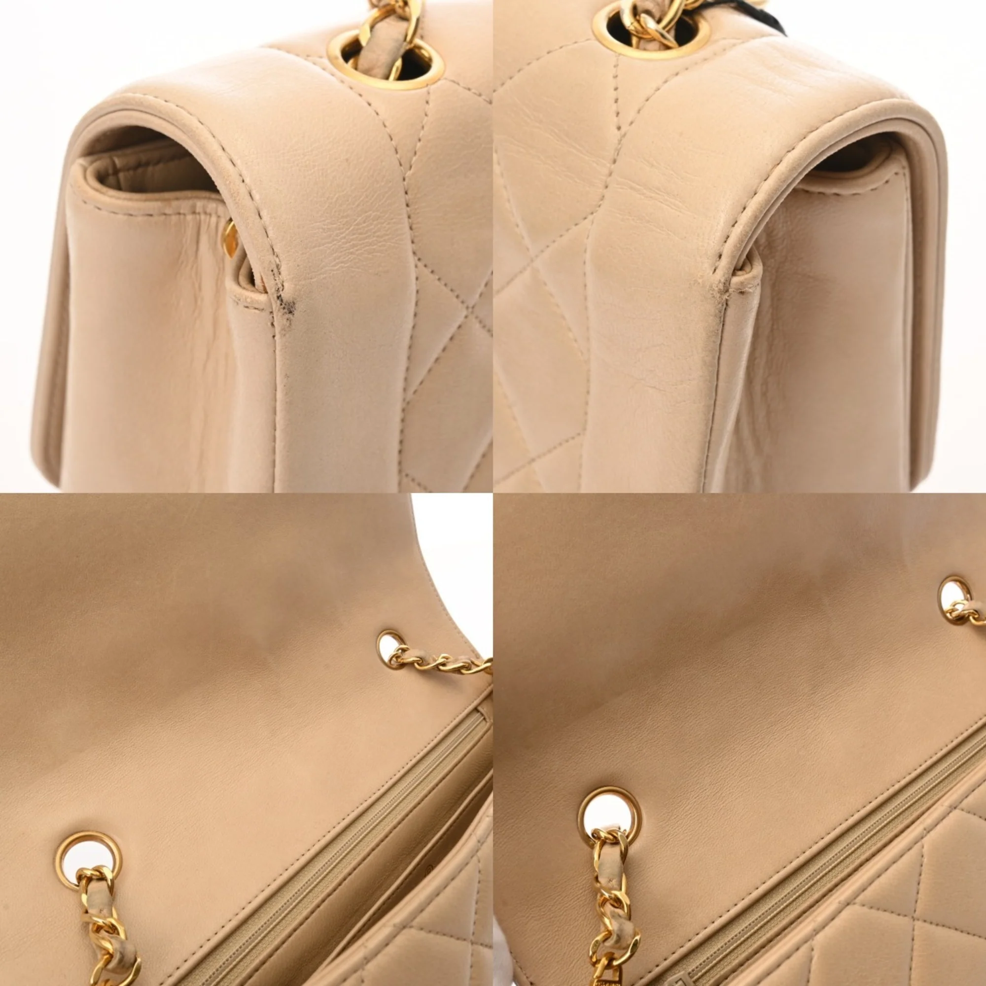 Vintage Diana Flap Bag Quilted Lambskin Medium - Image 9