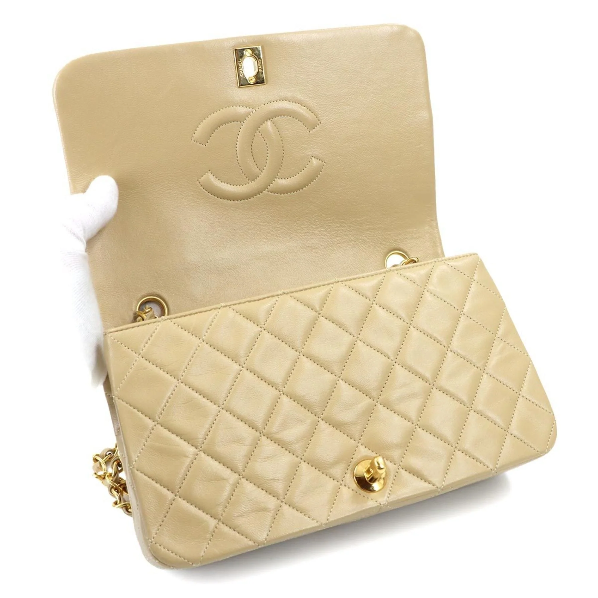 Vintage Full Flap Bag Quilted Lambskin Medium - Image 7