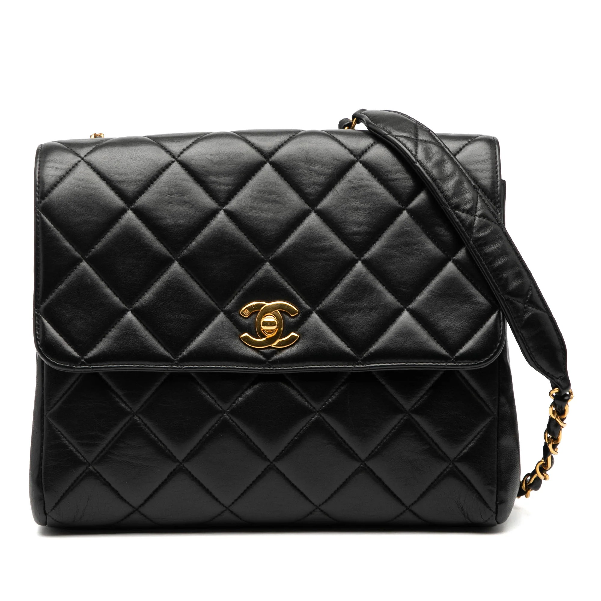 Vintage Square CC Flap Bag Quilted Lambskin Medium