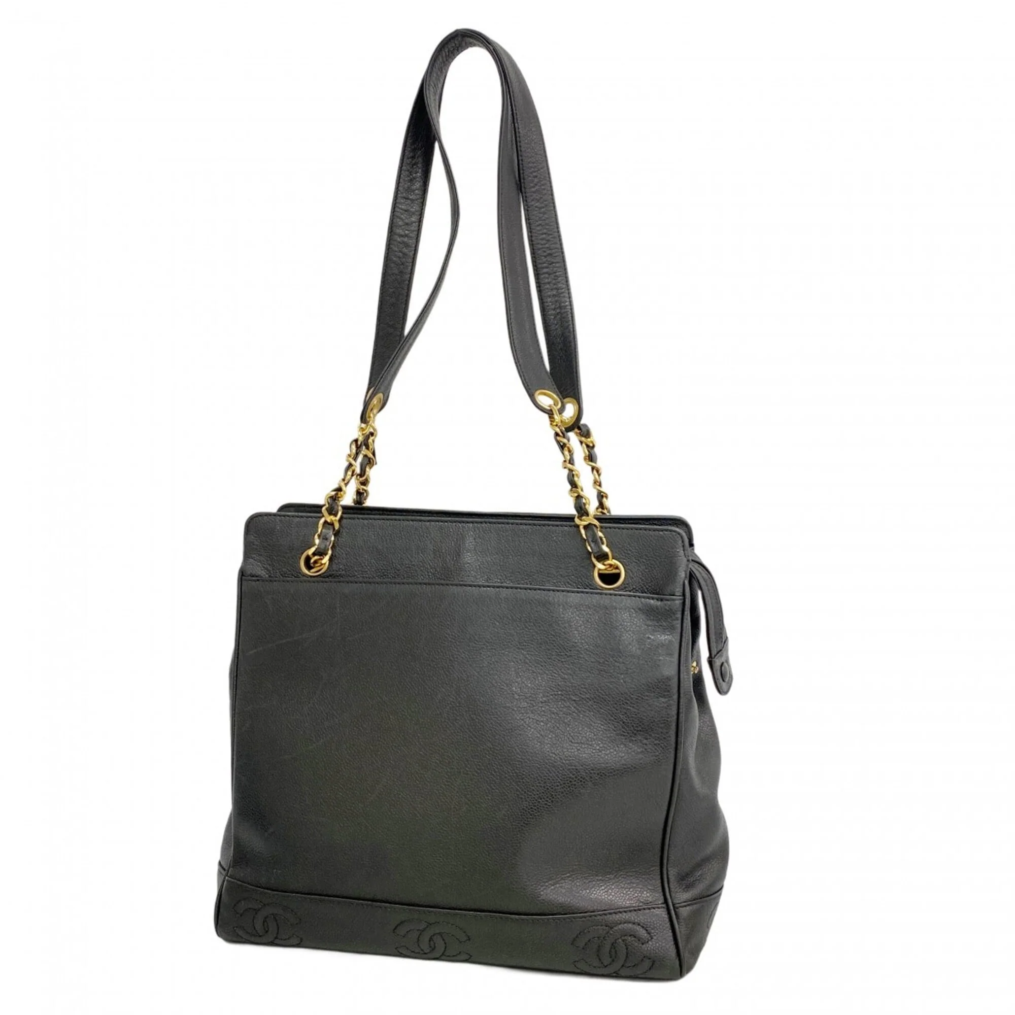 Vintage Stitched CC Shoulder Bag Caviar Medium