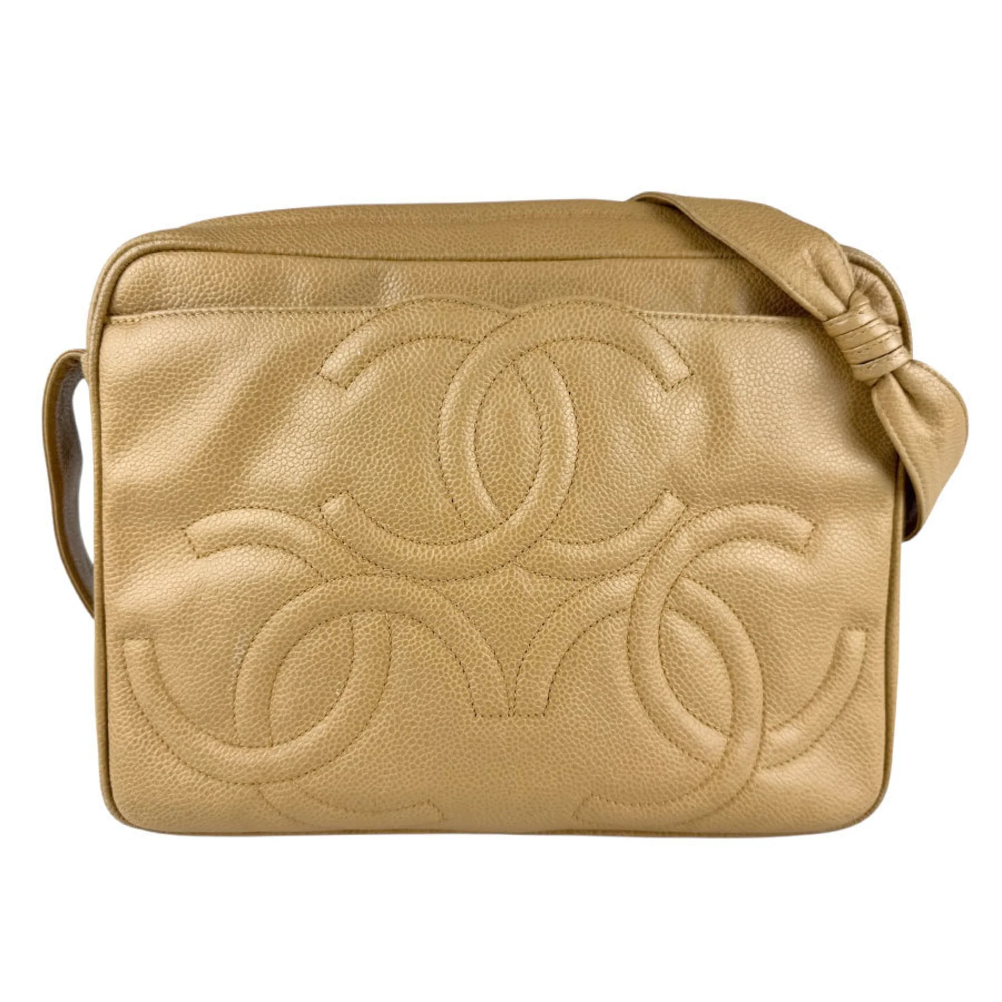Vintage Triple CC Camera Shoulder Bag Caviar Medium