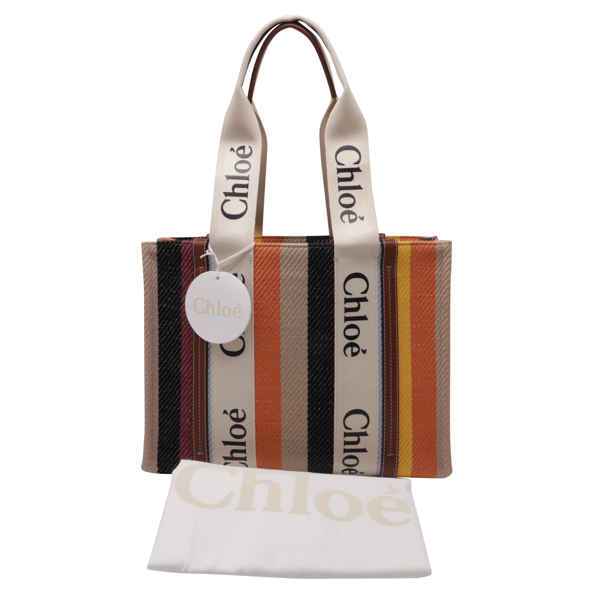 Woody Tote Striped Linen Large - Image 5