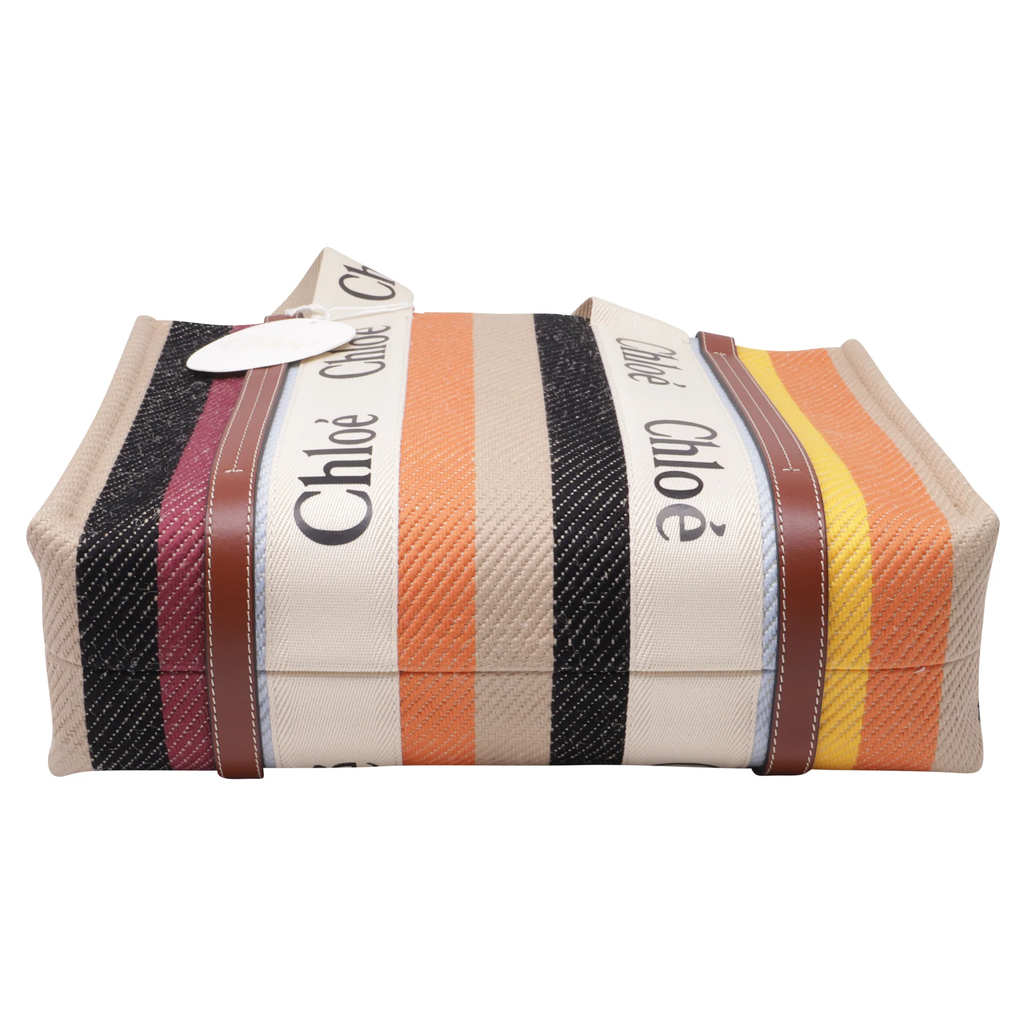 Woody Tote Striped Linen Large - Image 6